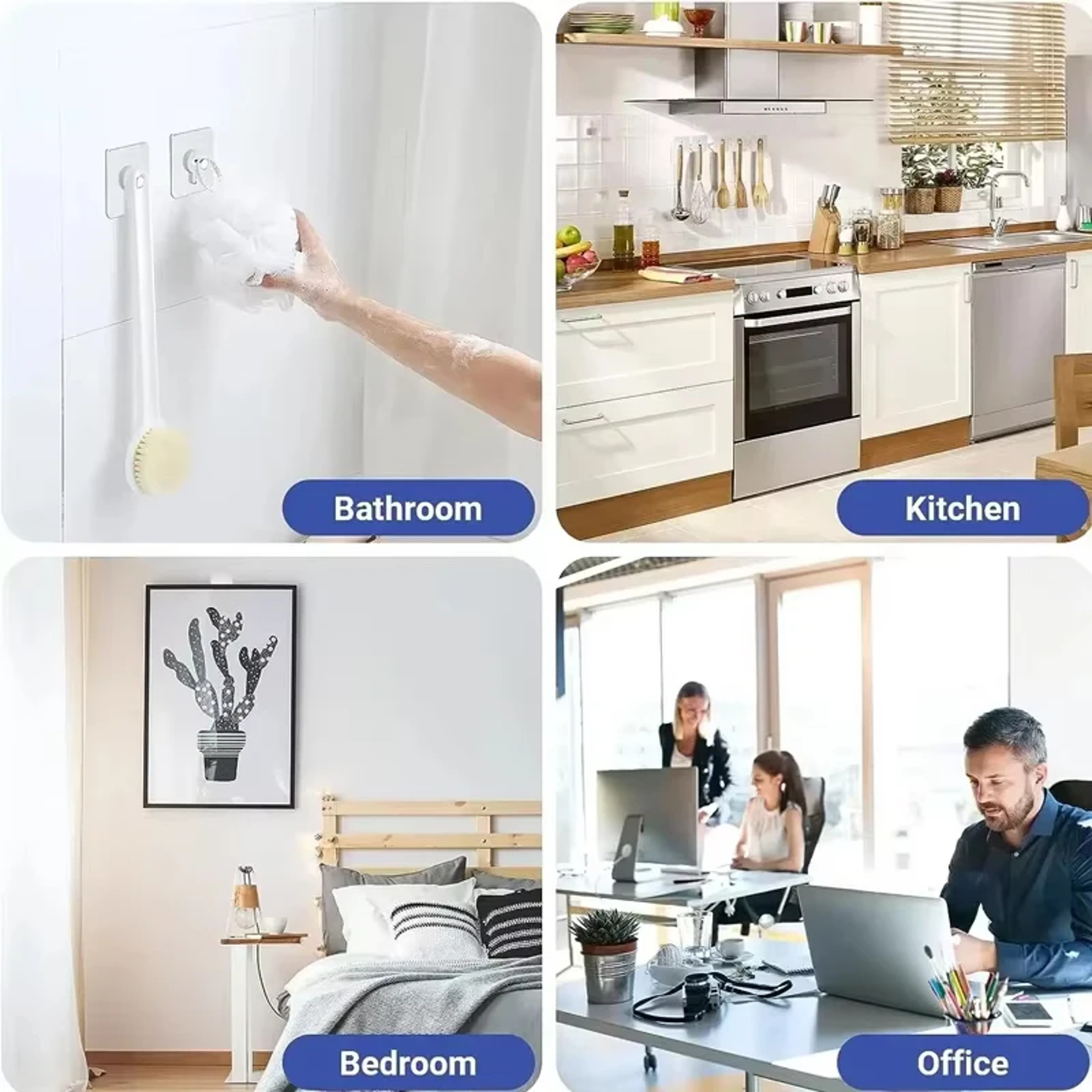 10 Pack Adhesive Wall Hooks Waterproof No Drill Hangers for Kitchen Bathroom and Frames – view 5