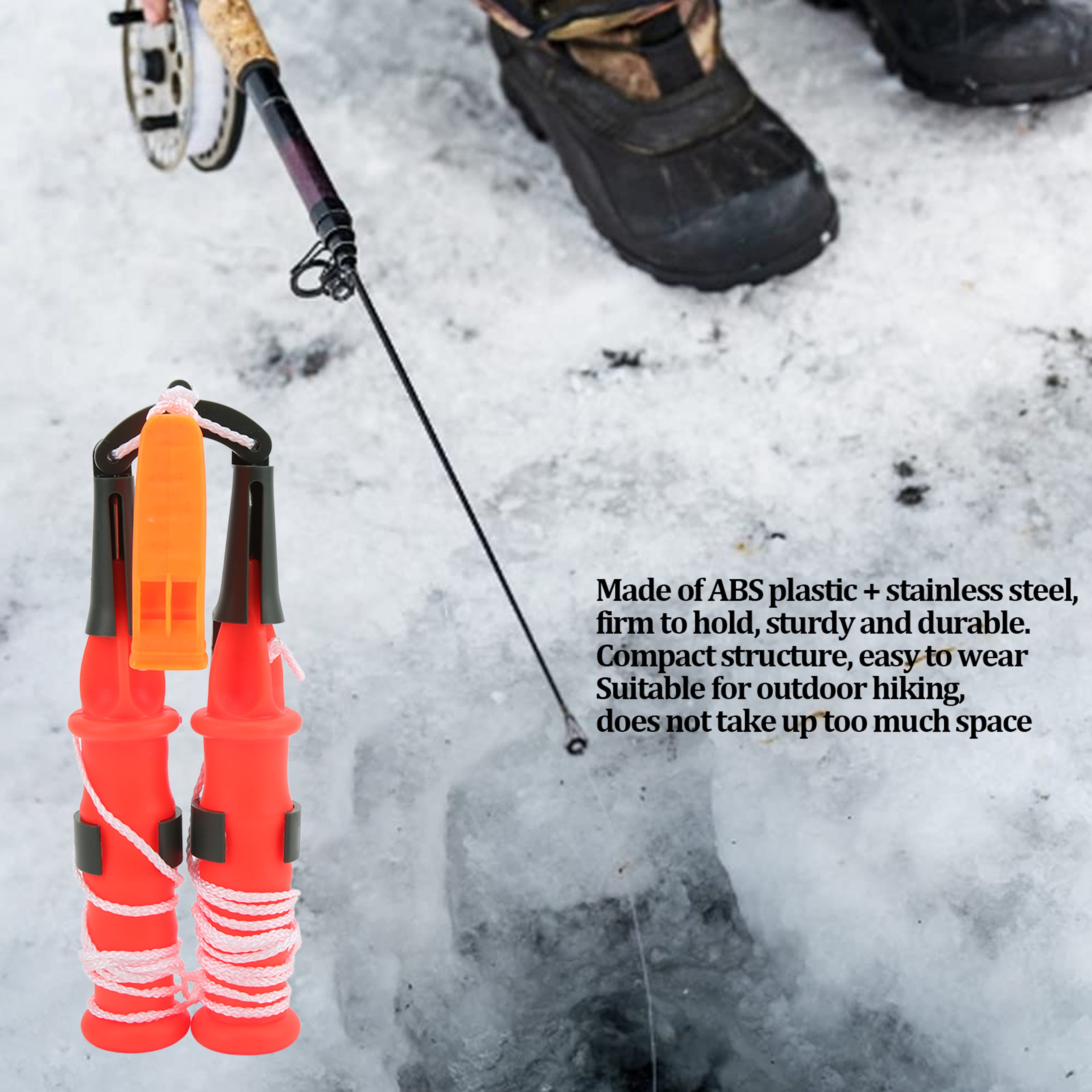 Ice Fishing Safety Picks with Whistle Emergency Ice Picks for Winter Survival Gear – view 1