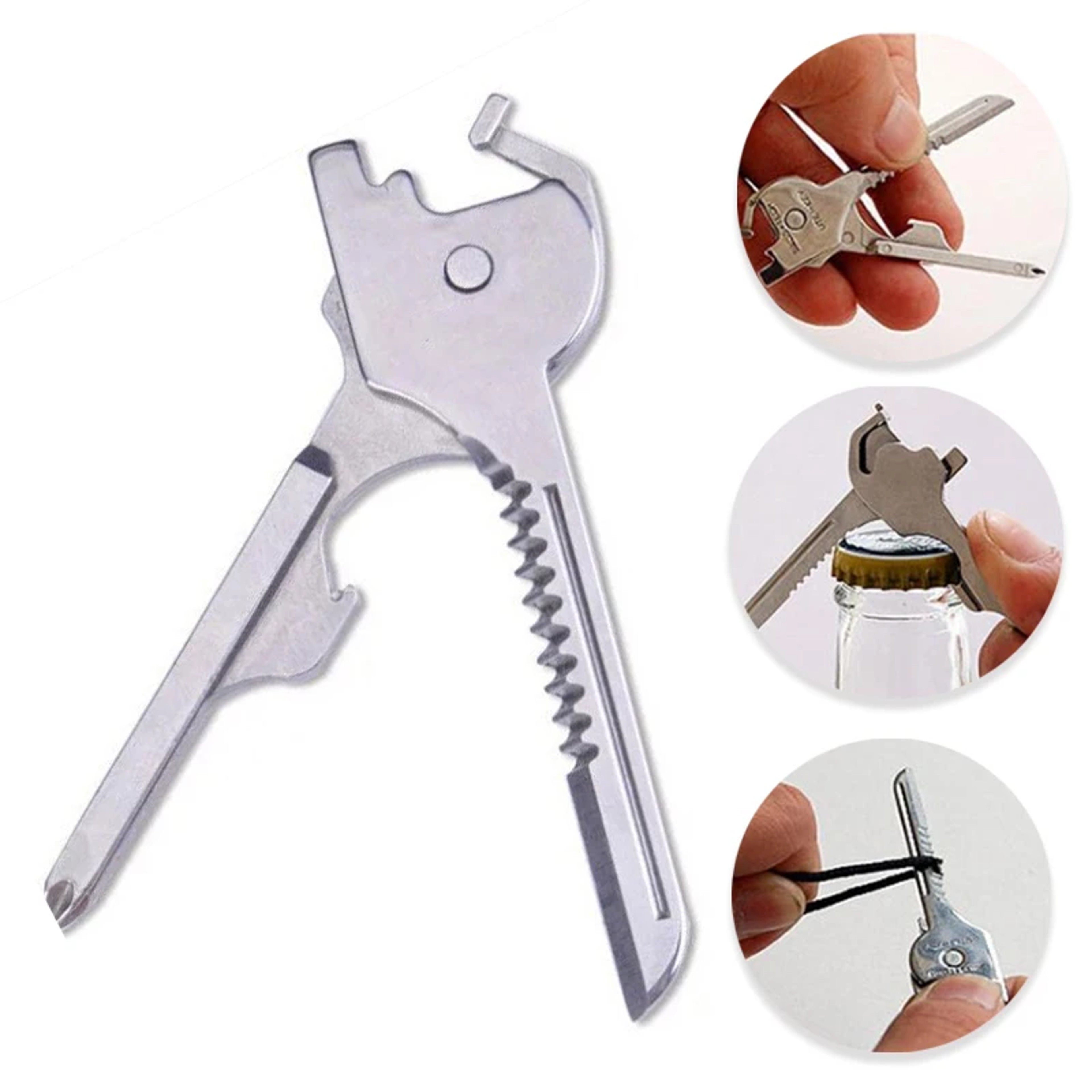 Stainless Steel Multitool Keychain Compact EDC Survival Tool with Screwdriver for Outdoor and Everyday Use – view 3
