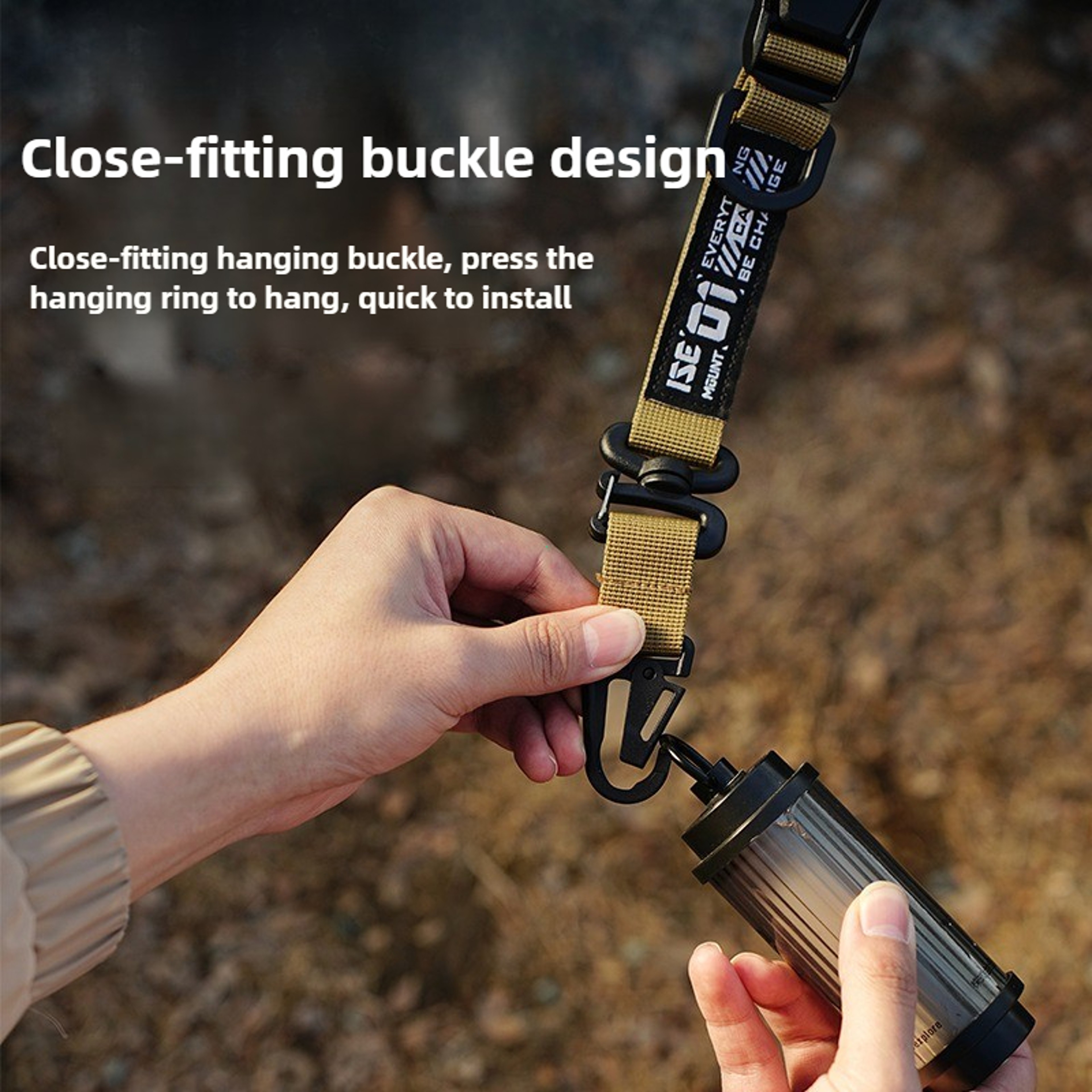 Tactical MOLLE Hanging Strap Organizer with Carabiner Clips for Camping Hiking Gear – view 4