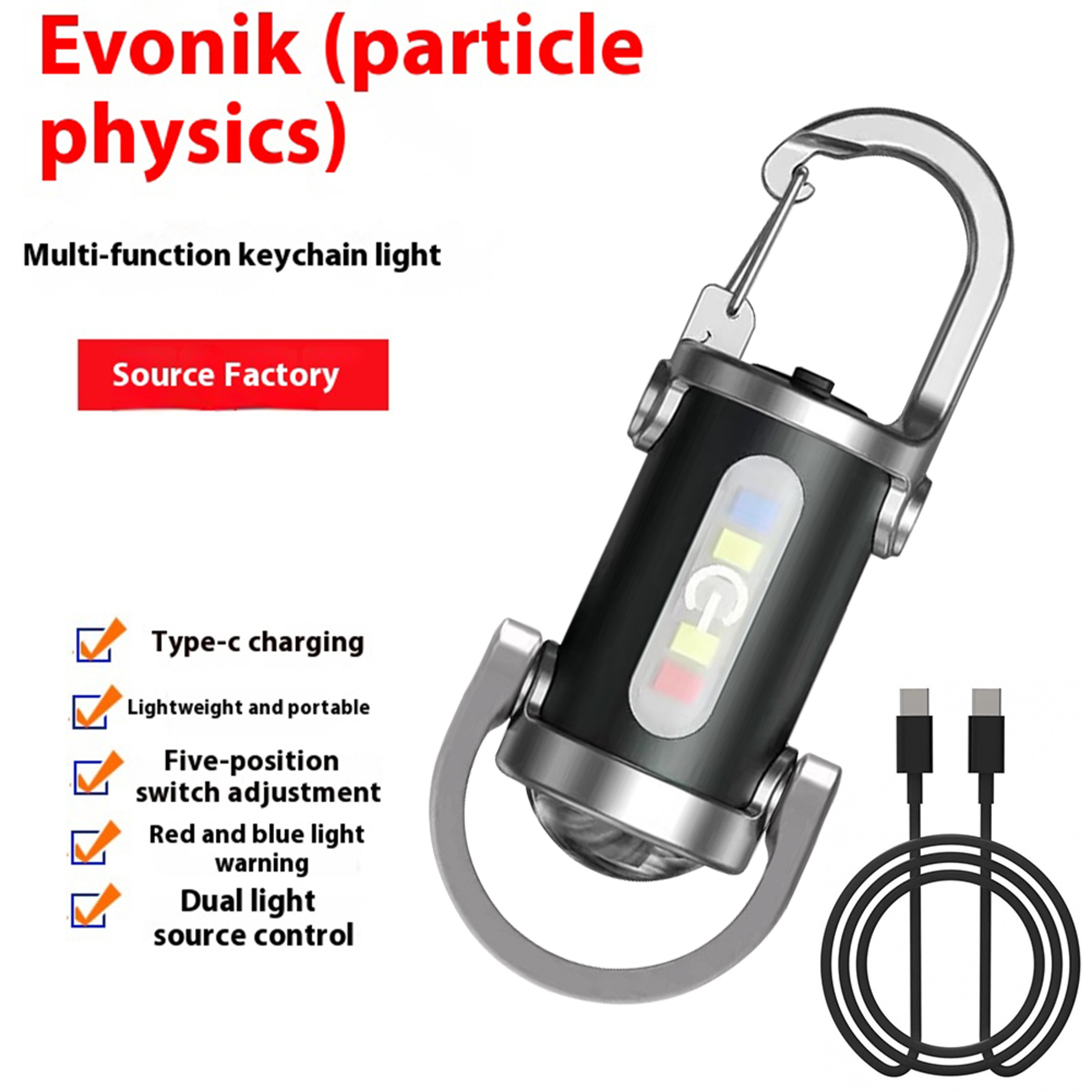 Rechargeable COB Keychain Flashlight With Hook Compact Pocket Flashlight For Camping Emergency Use 2
