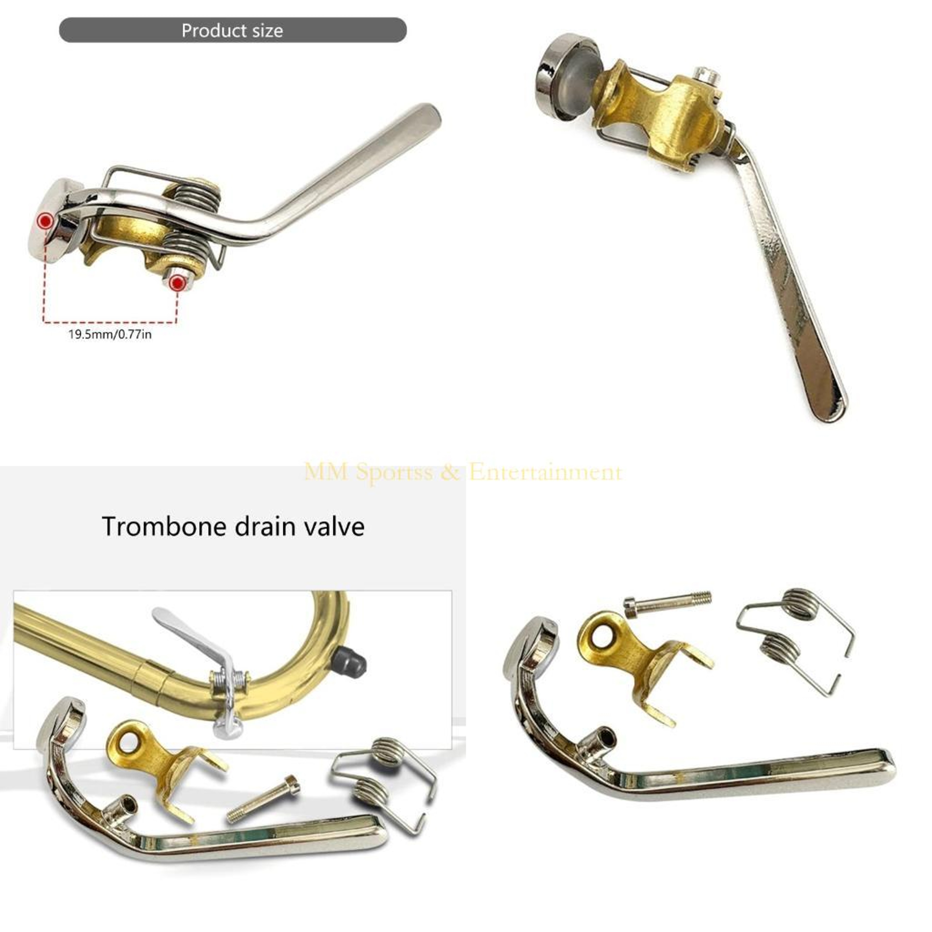 Precision Trombone Water Key Replacement Spit Valve Durable Brass Instrument Accessory – view 1