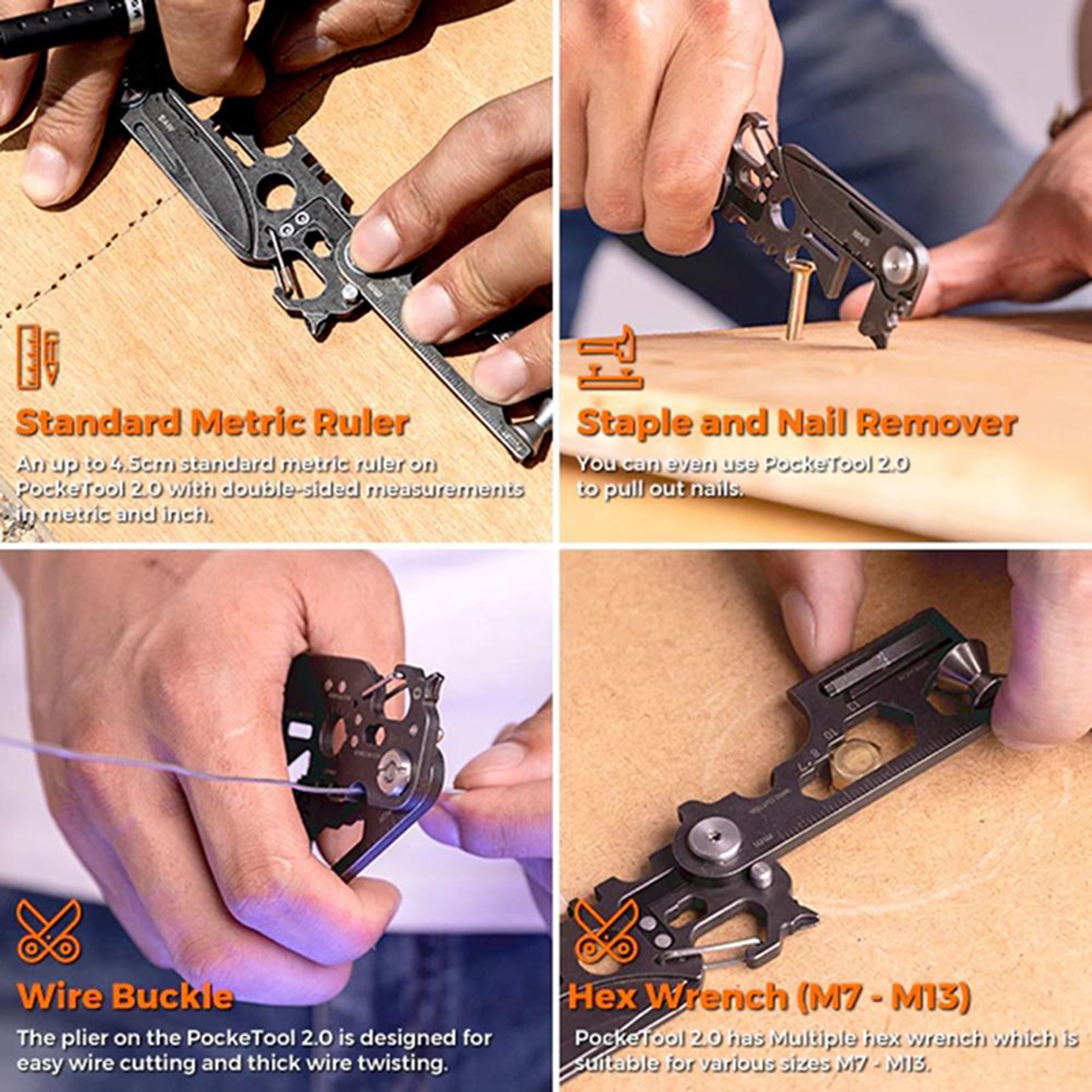 All-in-One Outdoor Survival Multi Tool Knife with Corkscrew and Wrench Pocket EDC Gear – view 3