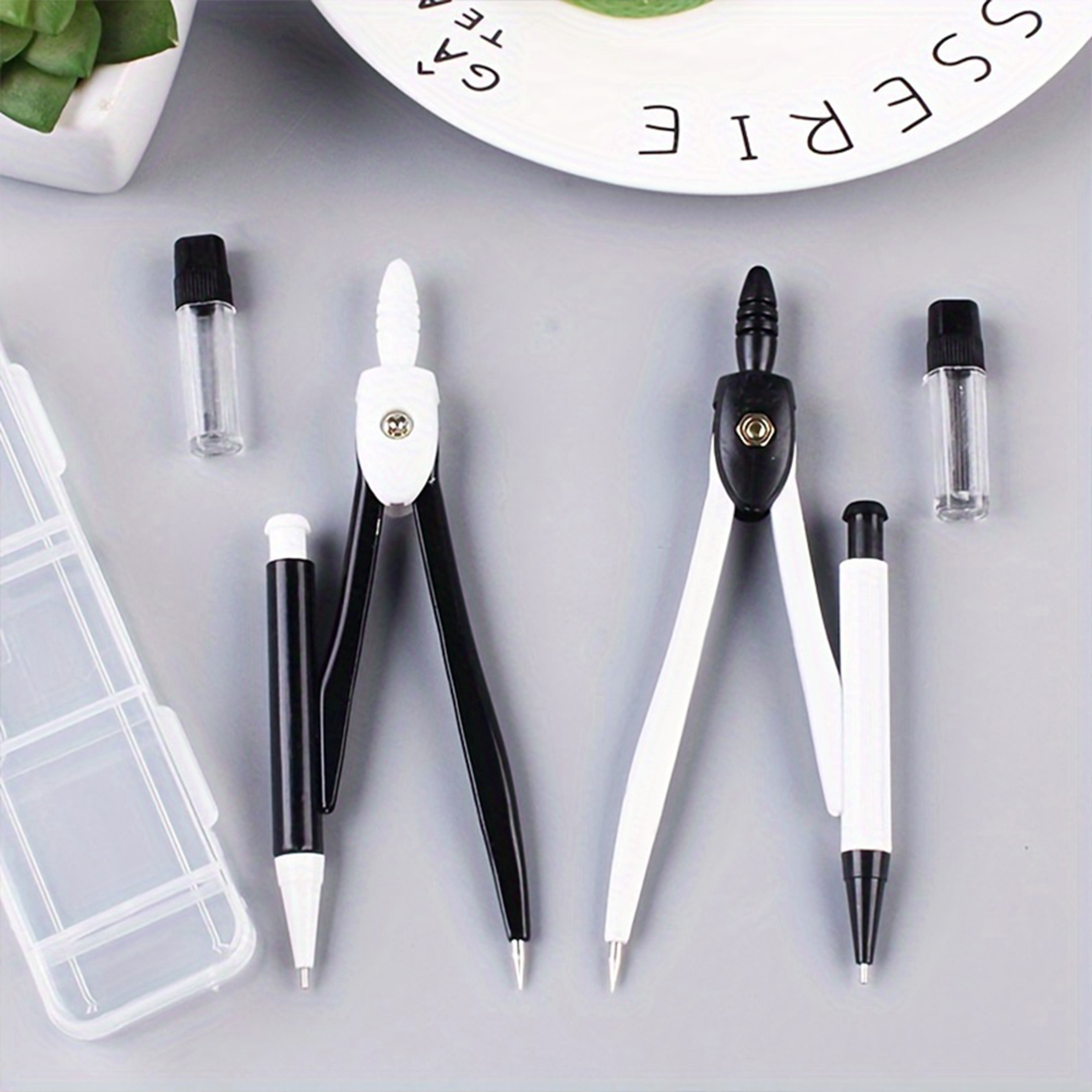 Minimalist Precision Drawing Compass Set for Students, Engineers and Geometry Drafting – view 4