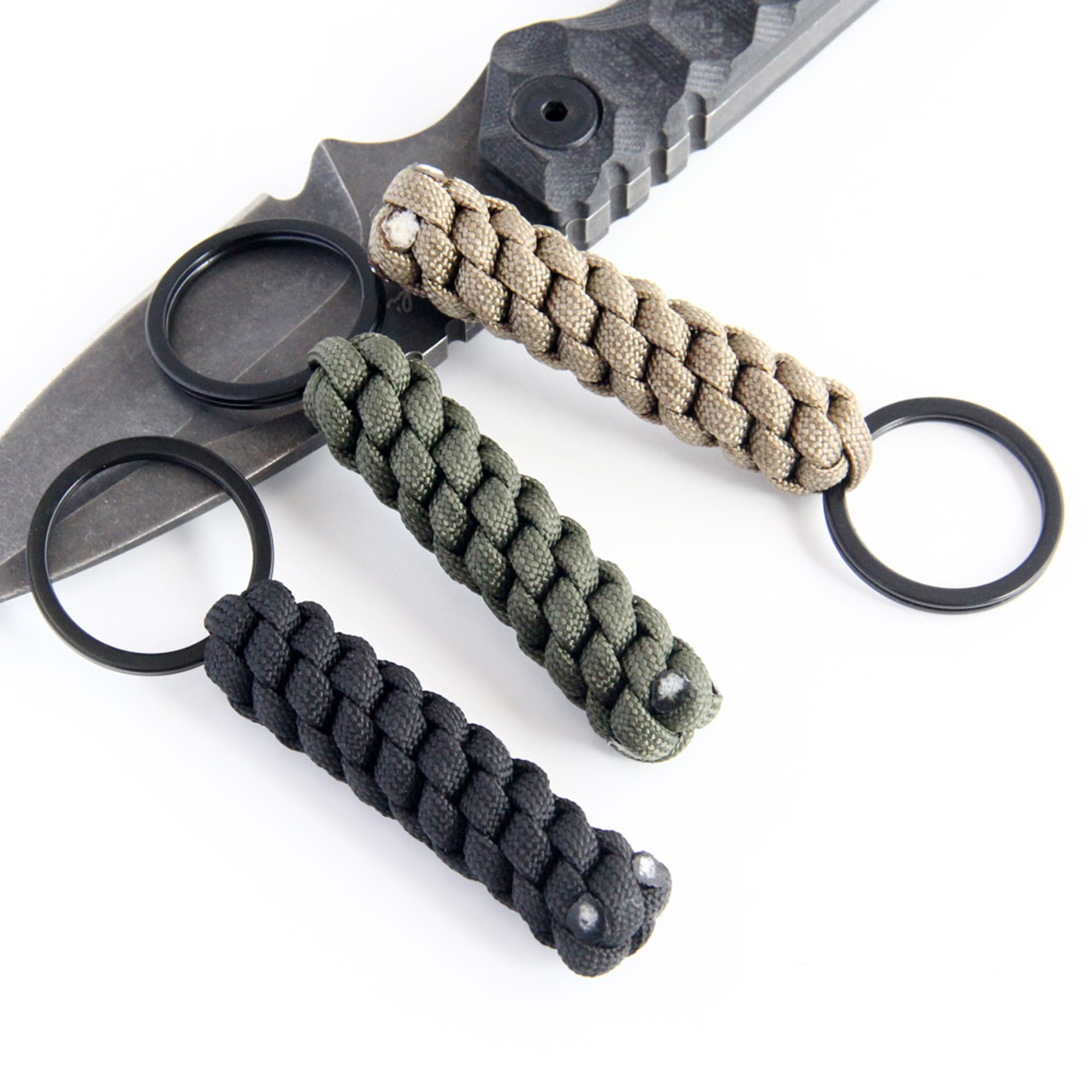 Tactical Paracord Keychain Survival Rope Key Ring for Camping Hiking EDC Gear – view 5