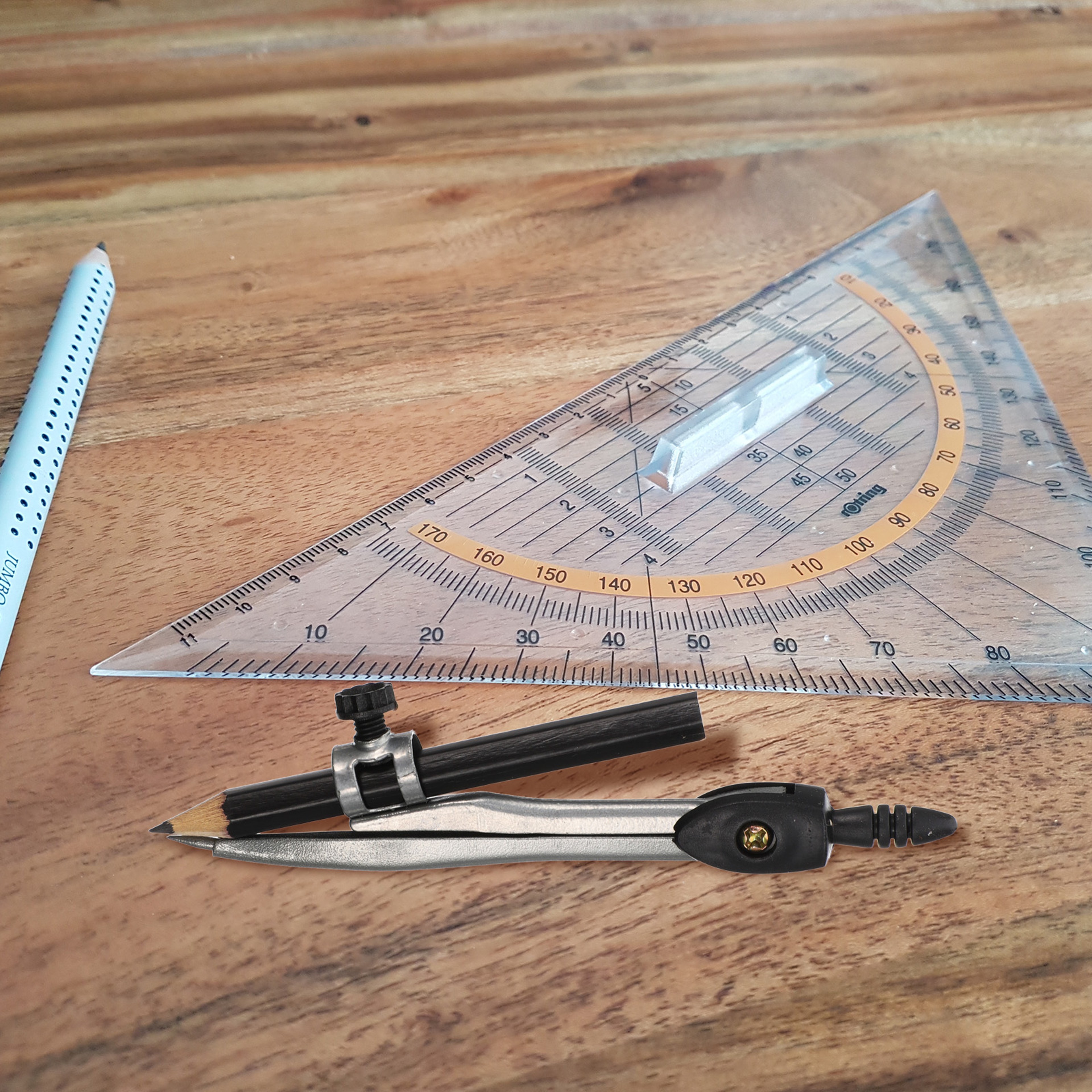 Professional Metal Drawing Compass Set for Students Precise Geometry Compass with Pencil Holder – view 2