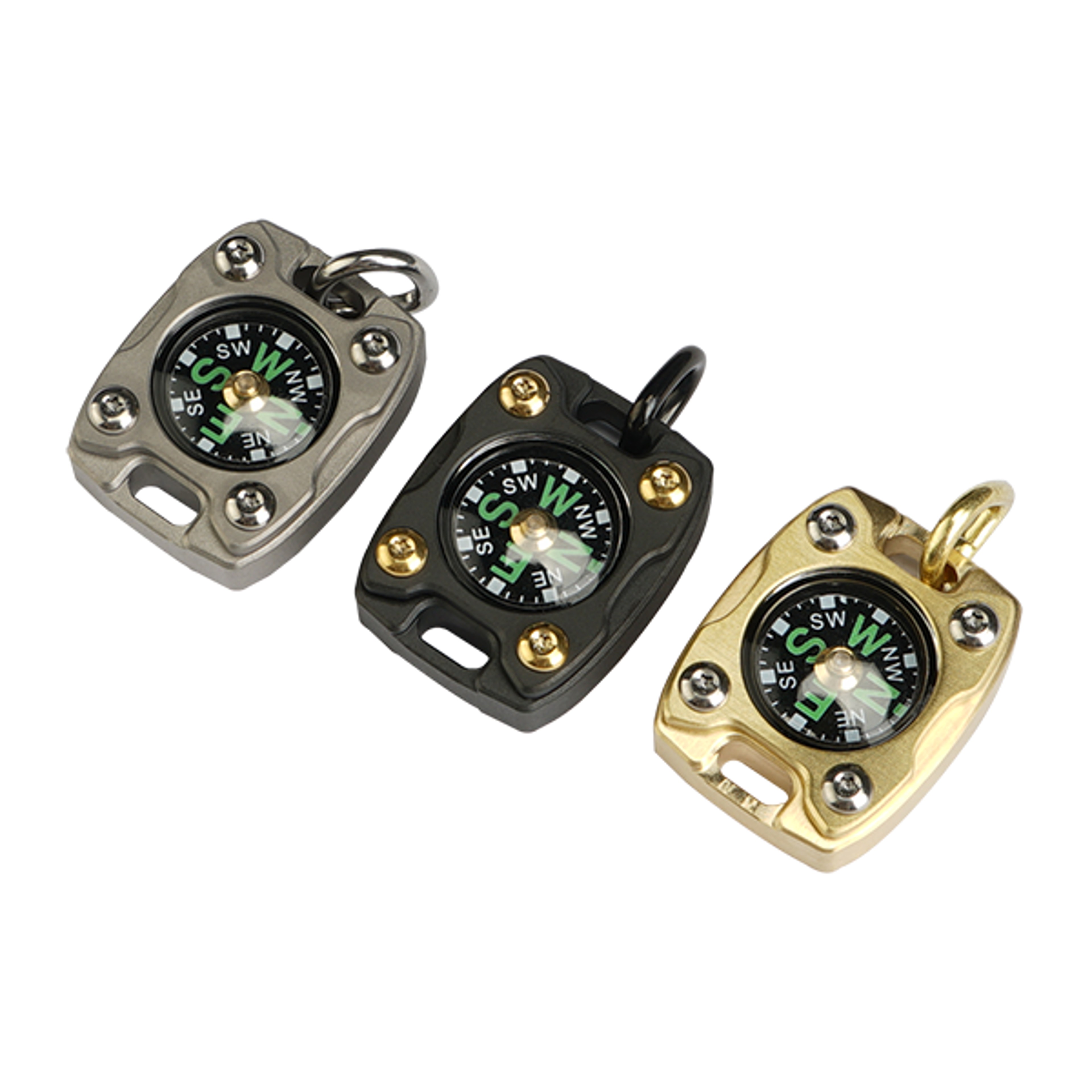 Titanium EDC Compass Pendant Glow Waterproof Mini Survival Compass Keychain – view 4