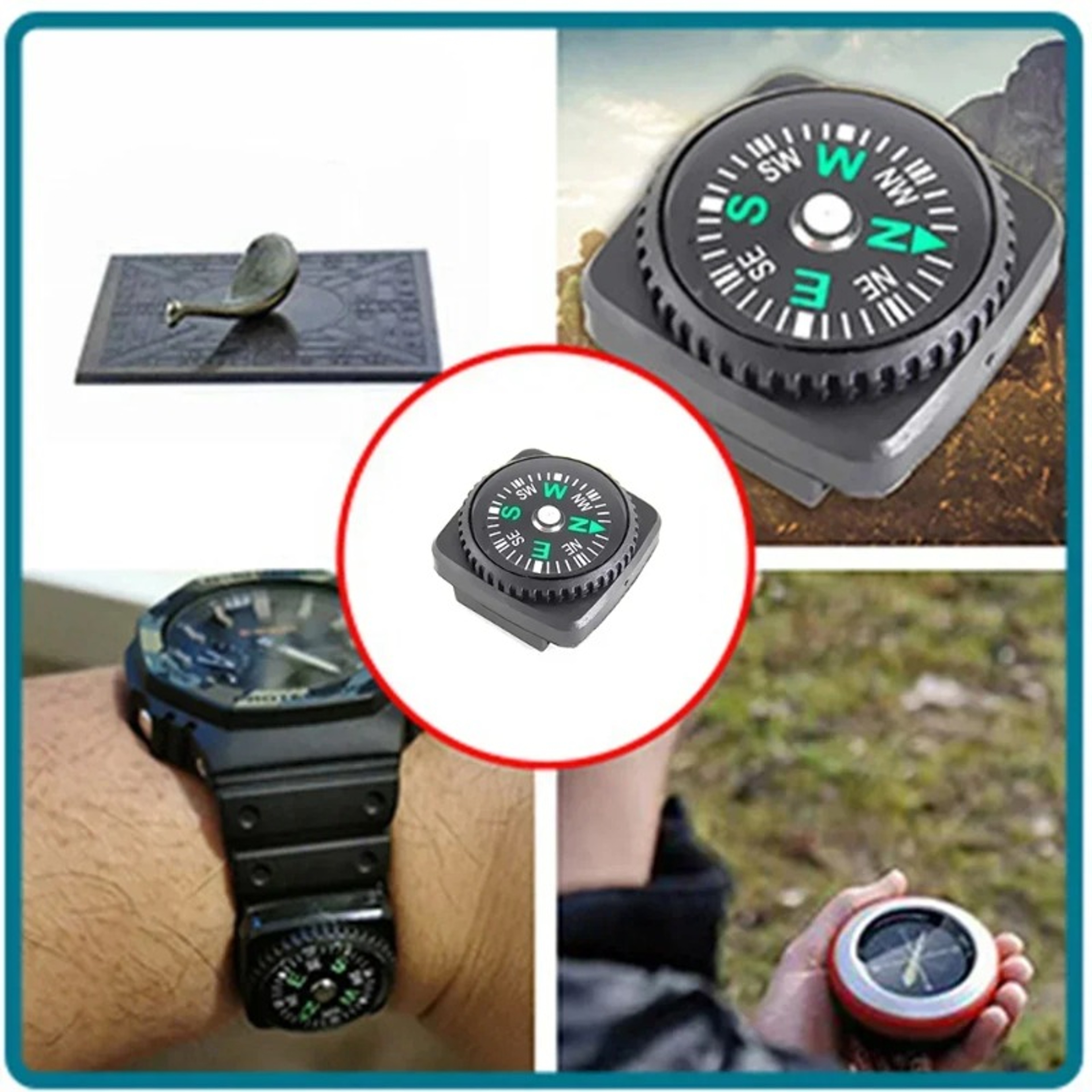 Mini Watch Strap Compass Survival Tool Portable Hiking Navigation Button For Outdoor Adventure 1