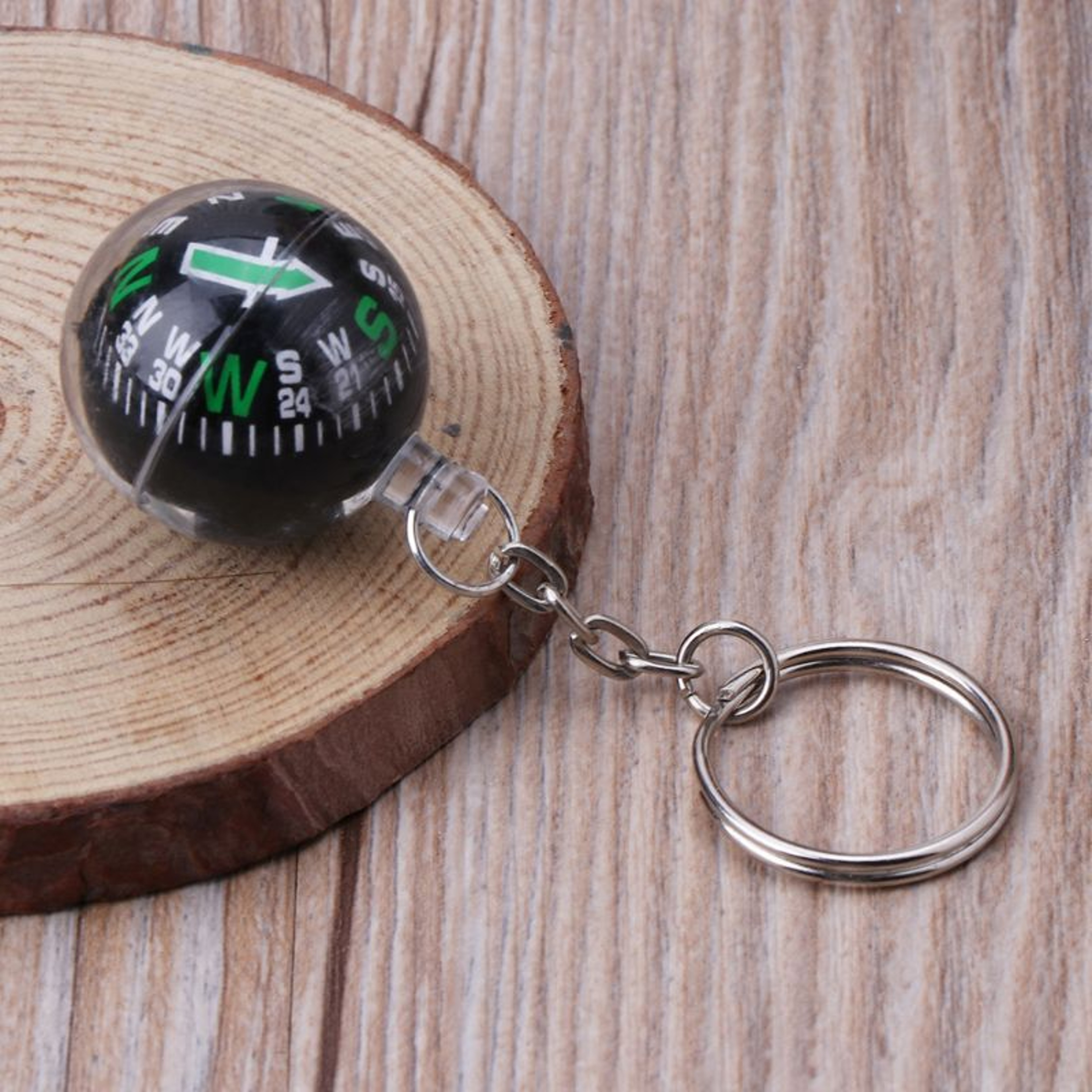 Mini Outdoor Compass Keychain with Liquid Filled Navigation Ball for Hiking and Survival – view 6
