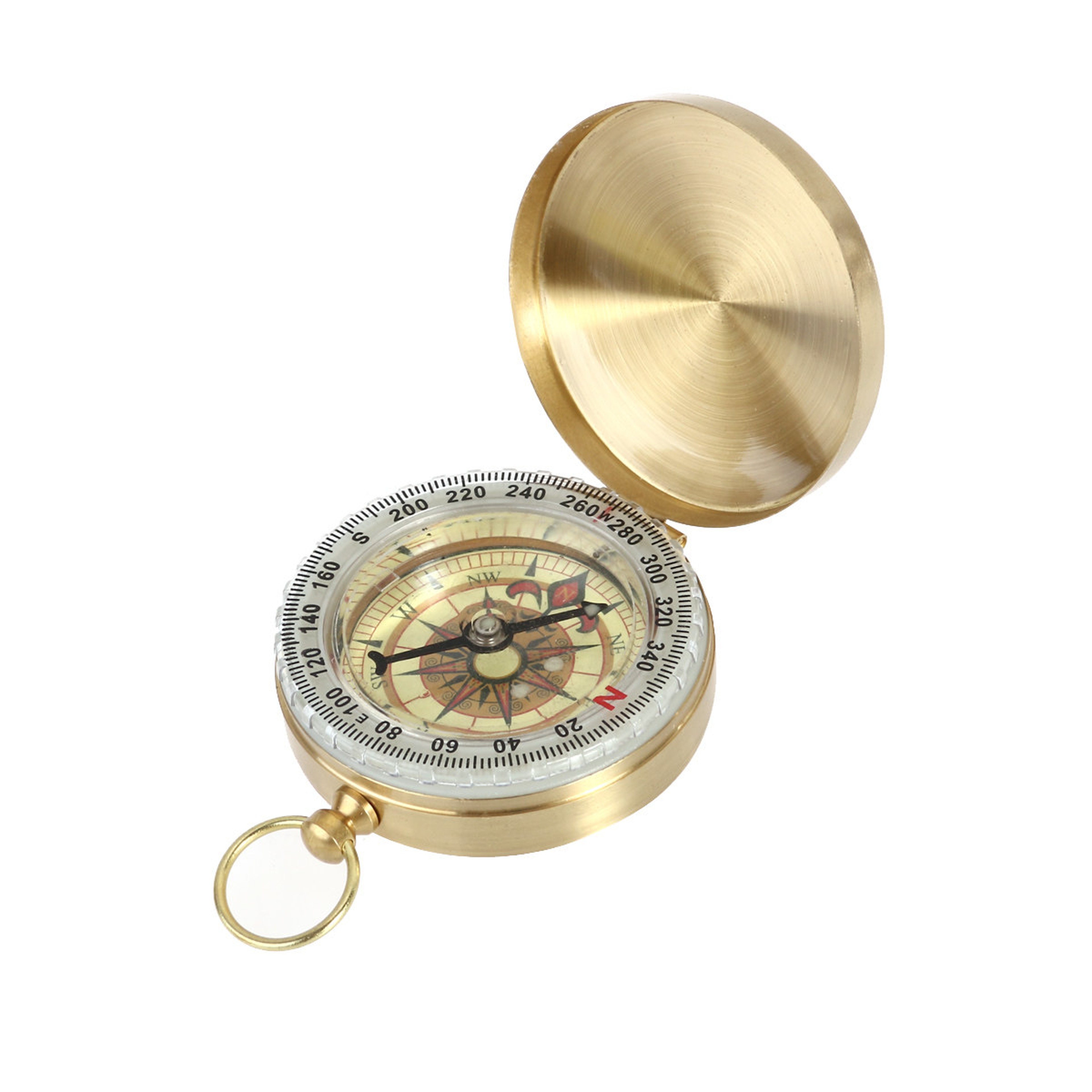 High Precision Brass Pocket Compass, Portable Outdoor Navigation Tool for Hiking and Camping – view 2