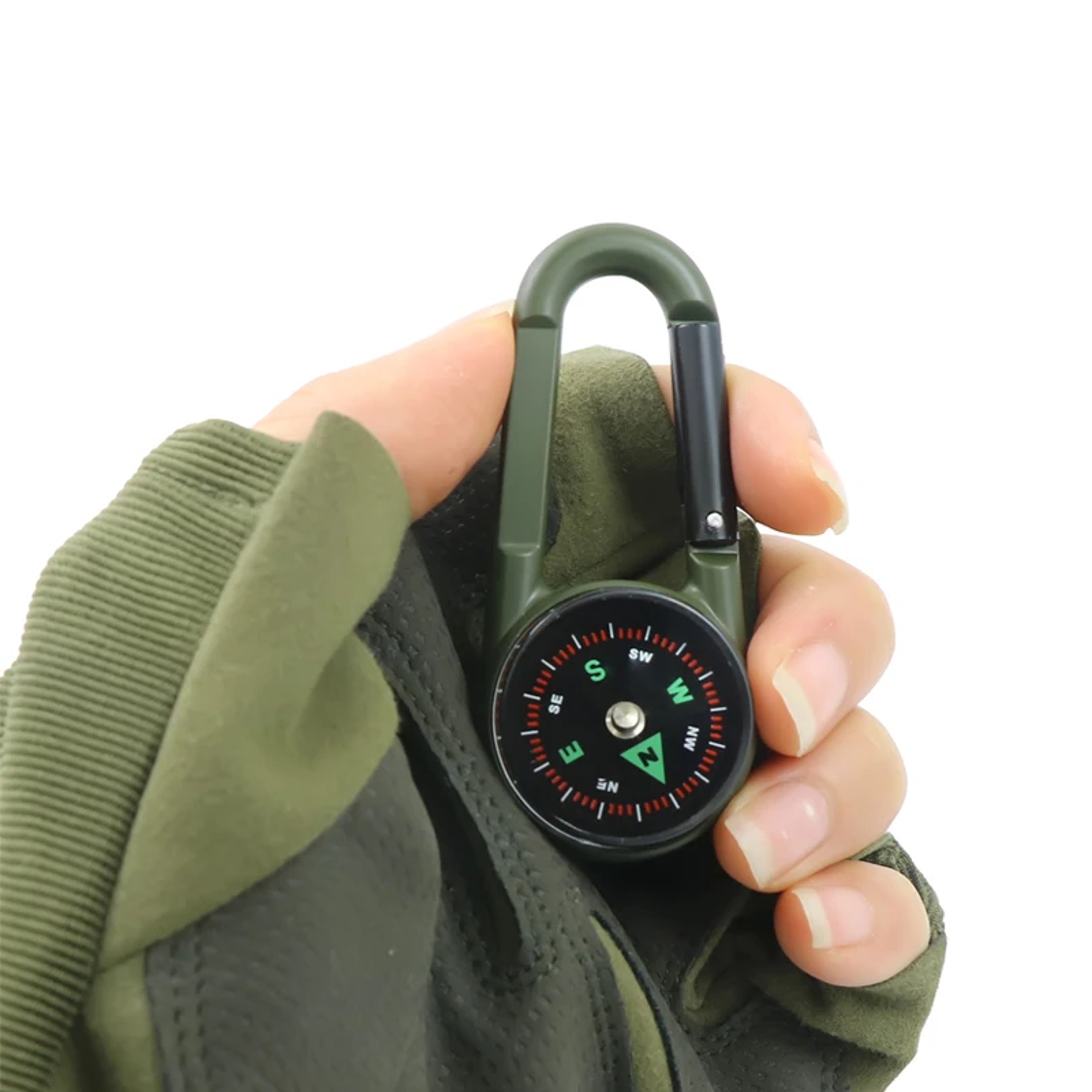 Mini Survival Compass Thermometer Keychain for Hiking and Camping Gear – view 1