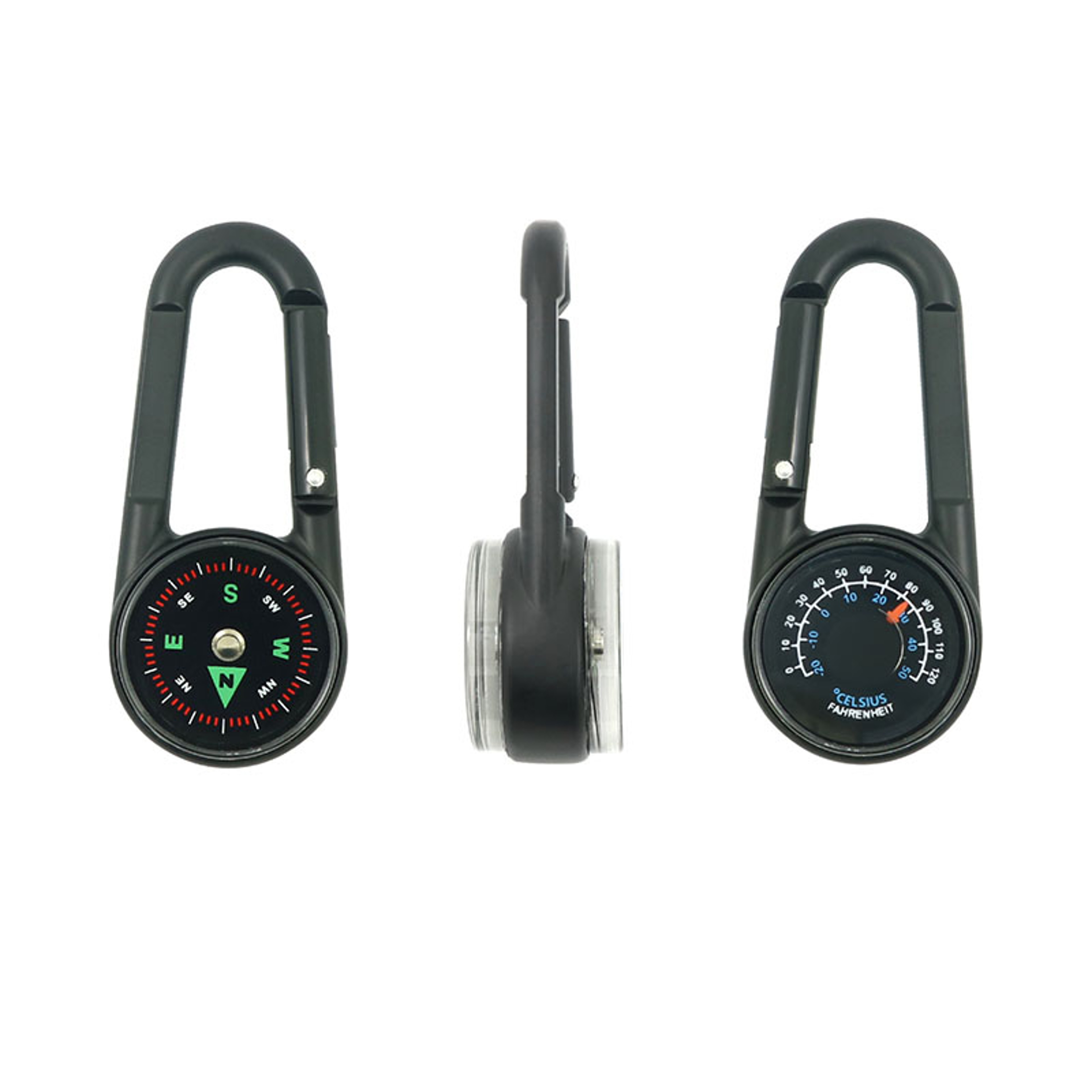 Mini Survival Compass Thermometer Keychain for Hiking and Camping Gear – view 7