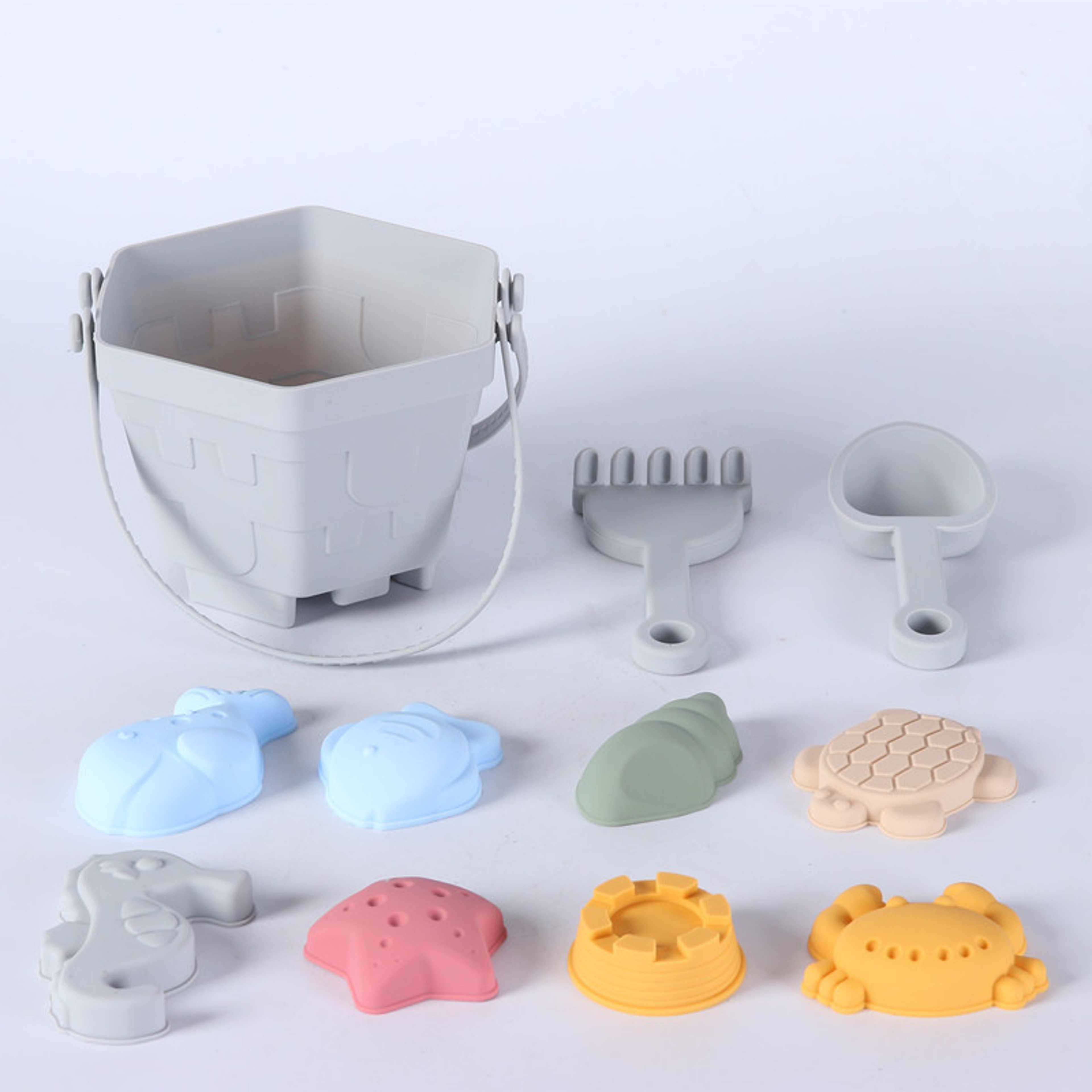 High-Flex Silicone Beach Sand Bucket and Digging Toy Set for Kids Outdoor Play – view 8