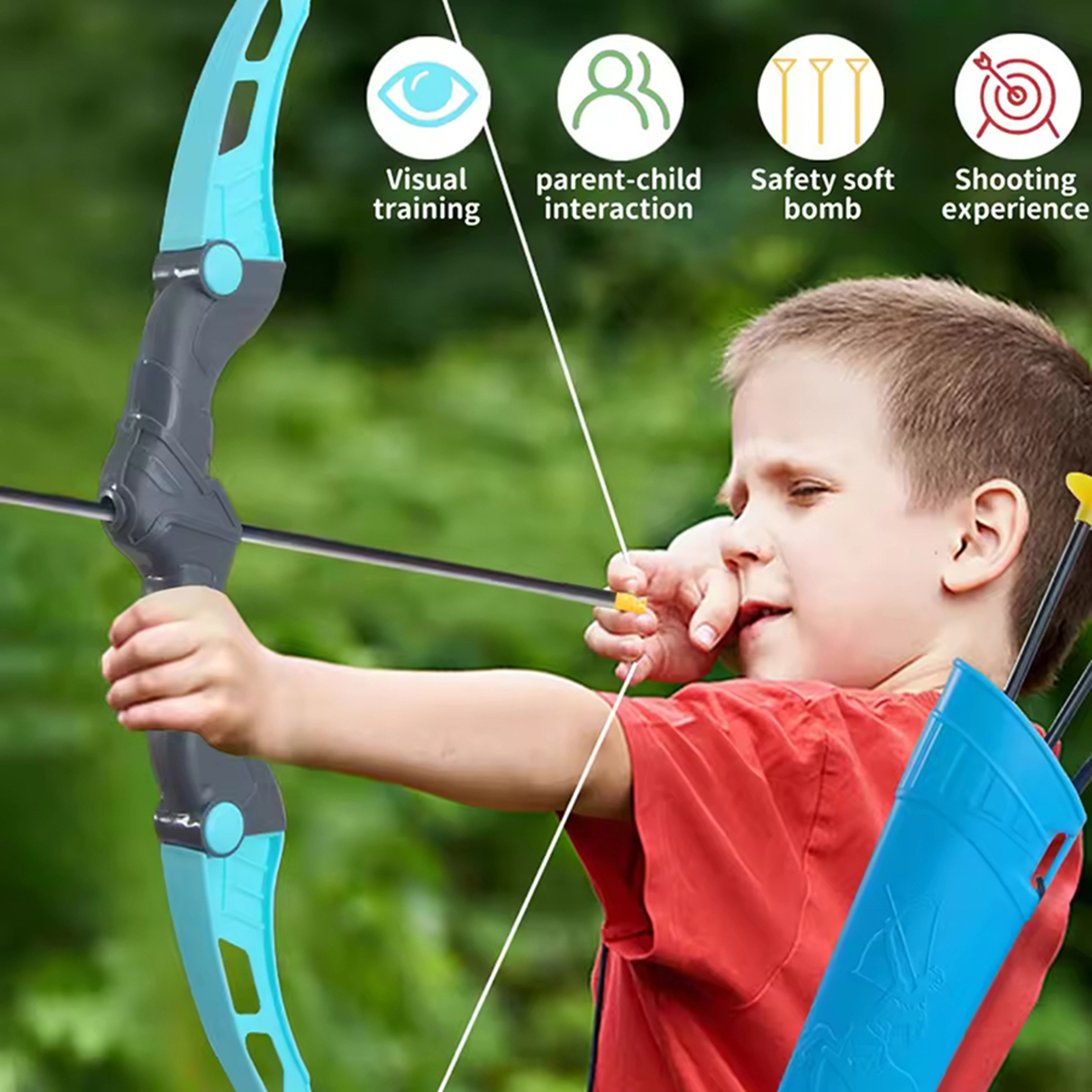 Kids Archery Set Toy with Target Safe Outdoor Bow and Arrow Shooting Game for Children – view 1