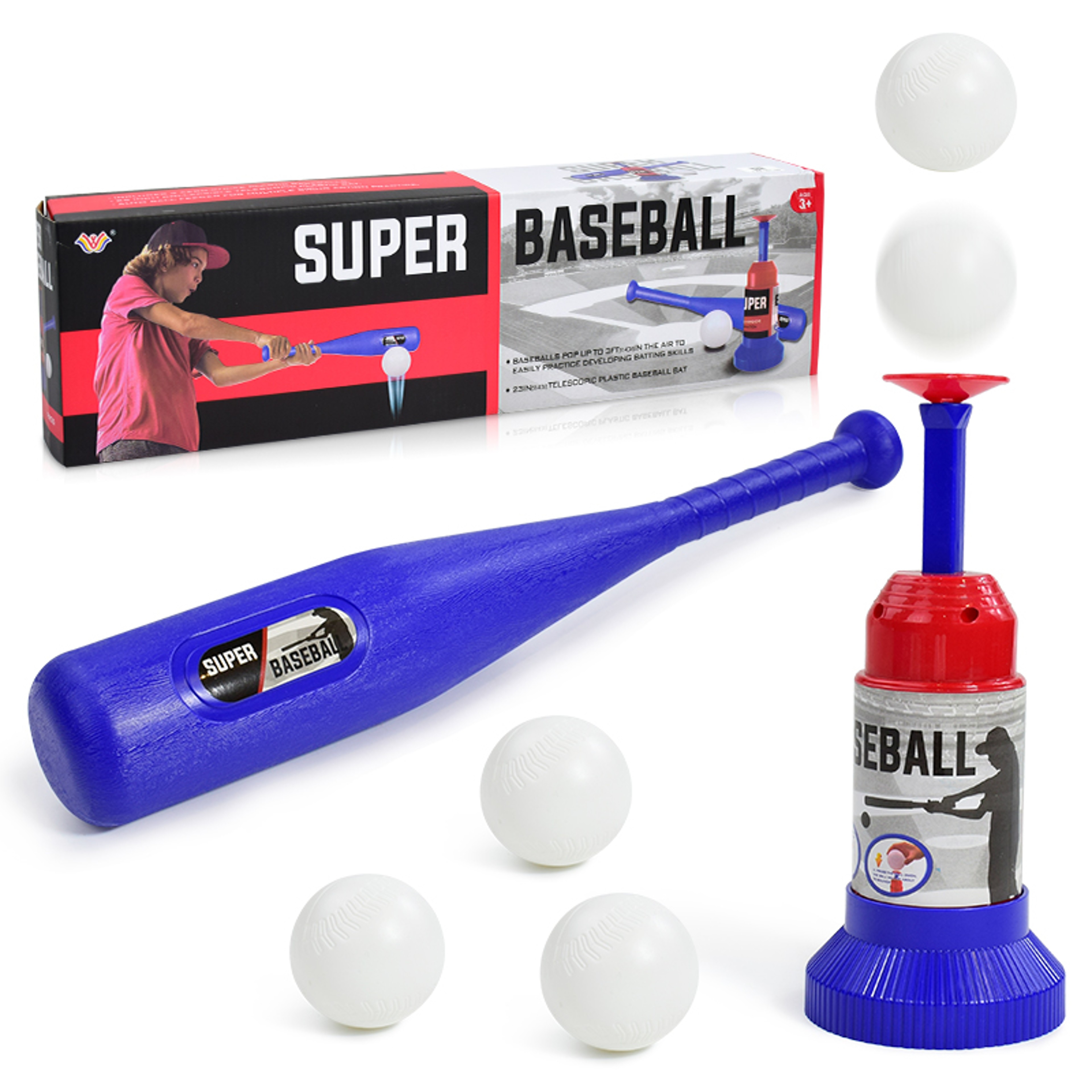 Kids T Ball Set For Toddlers Outdoor Baseball Toy Beginner Sports Kit 6