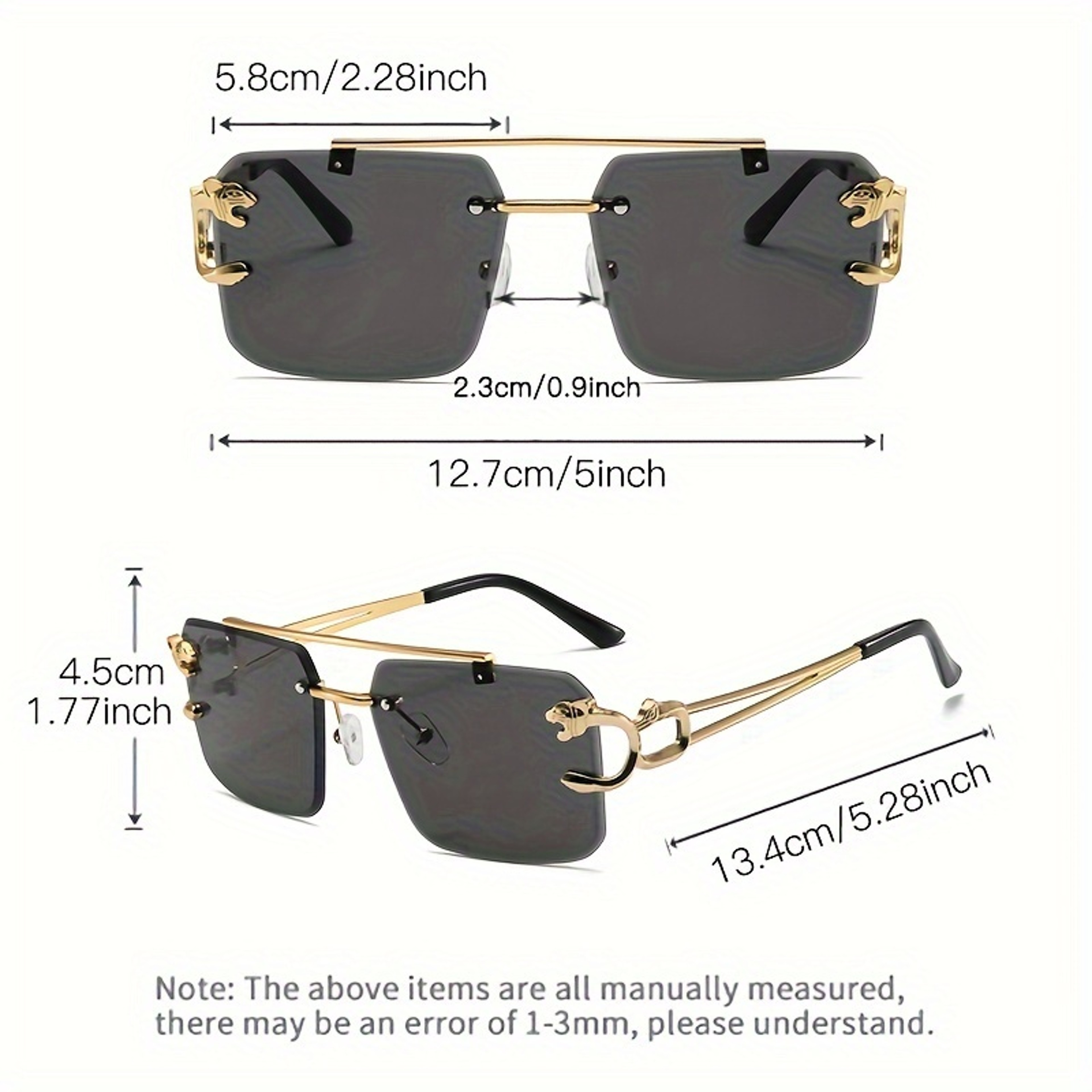 Golden Edge Frameless Sunglasses with Anti Glare Lenses and UV Protection – view 6