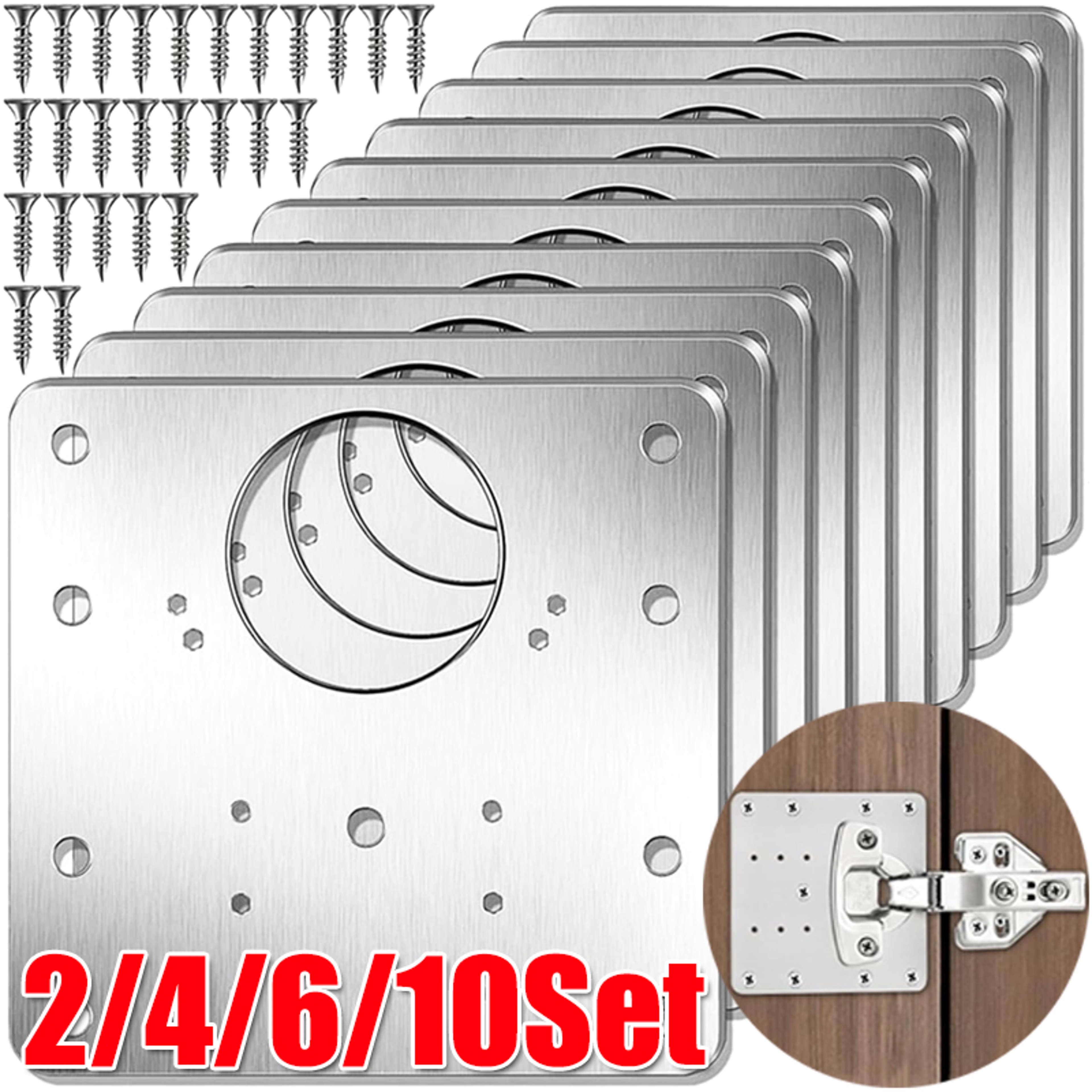 Universal Hinge Repair Plate Kit For Kitchen Cabinets And Cupboard Doors 1