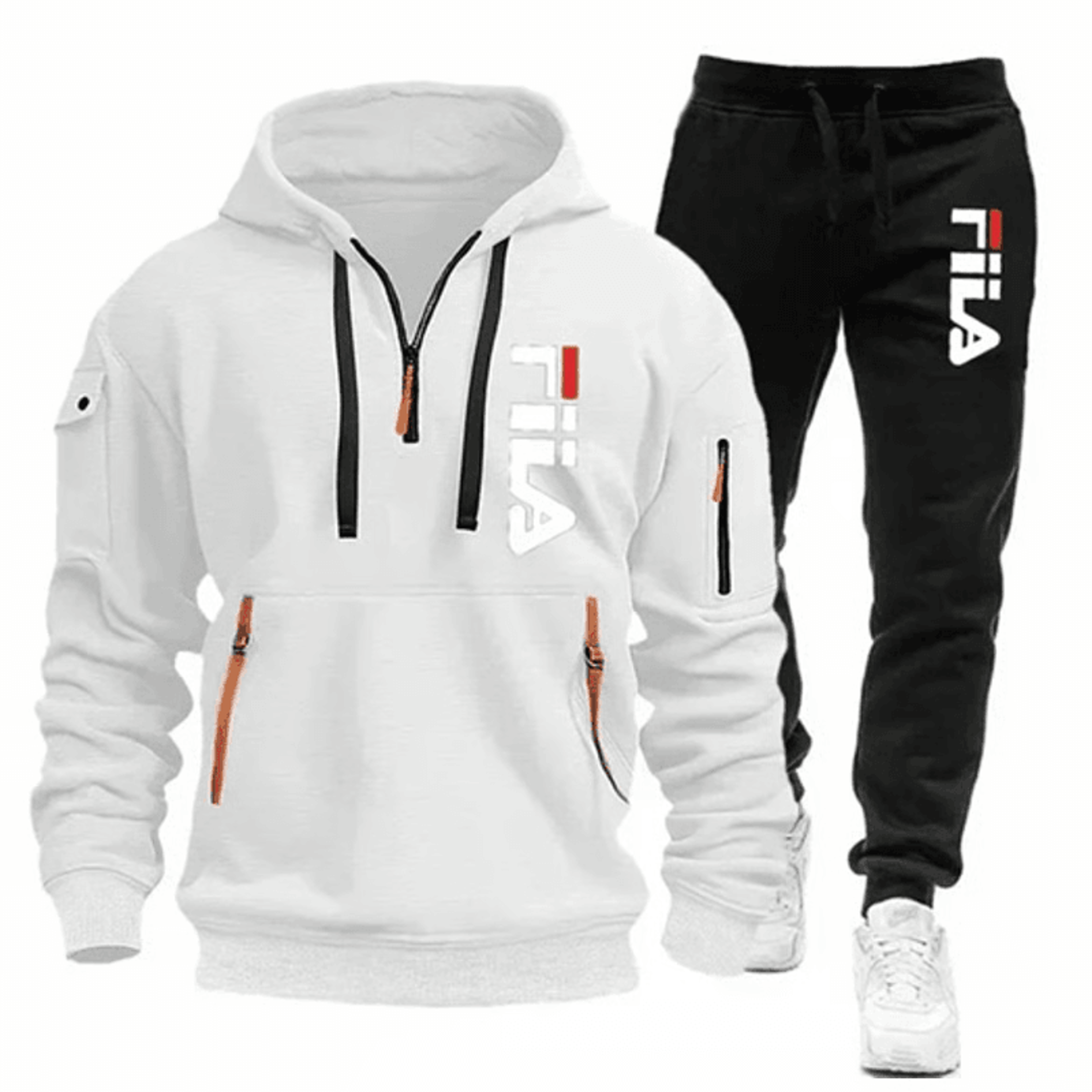 Men Running And Training Hoodie Sweatpants Outfit Set 2