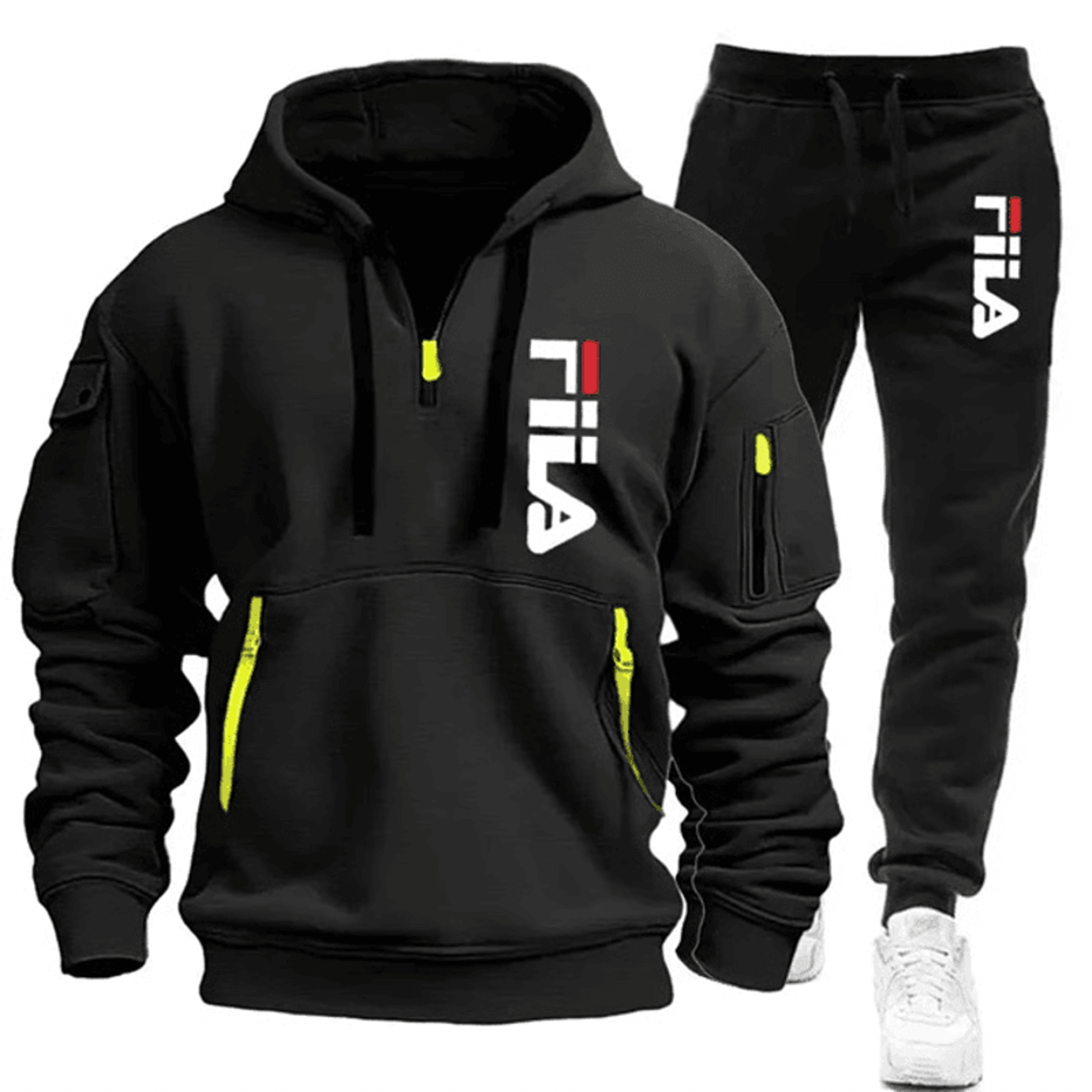 Men Running And Training Hoodie Sweatpants Outfit Set 14