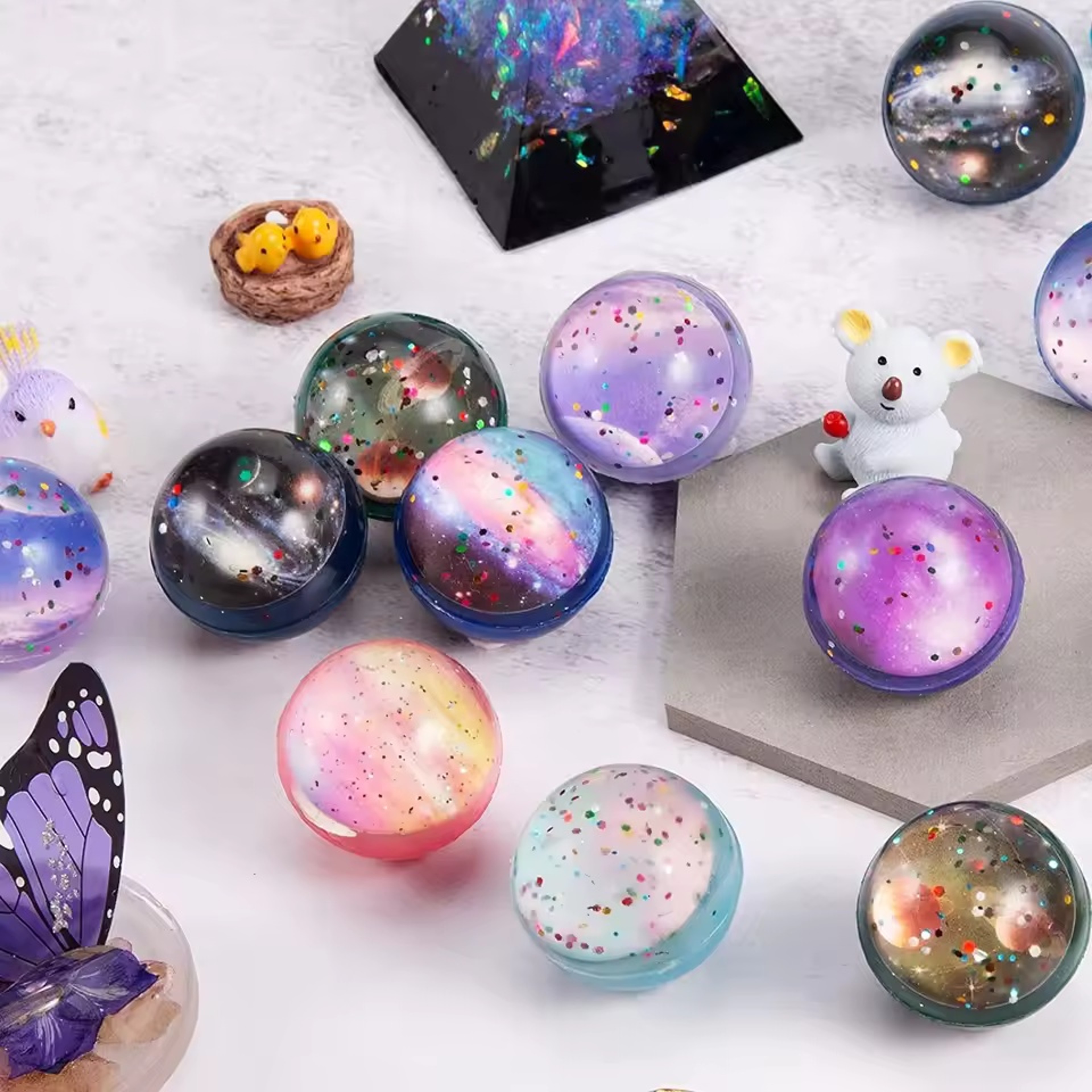 Planet Starry Sky Elastic Kids Bouncy Ball Set  Outdoor & Indoor Play – view 6