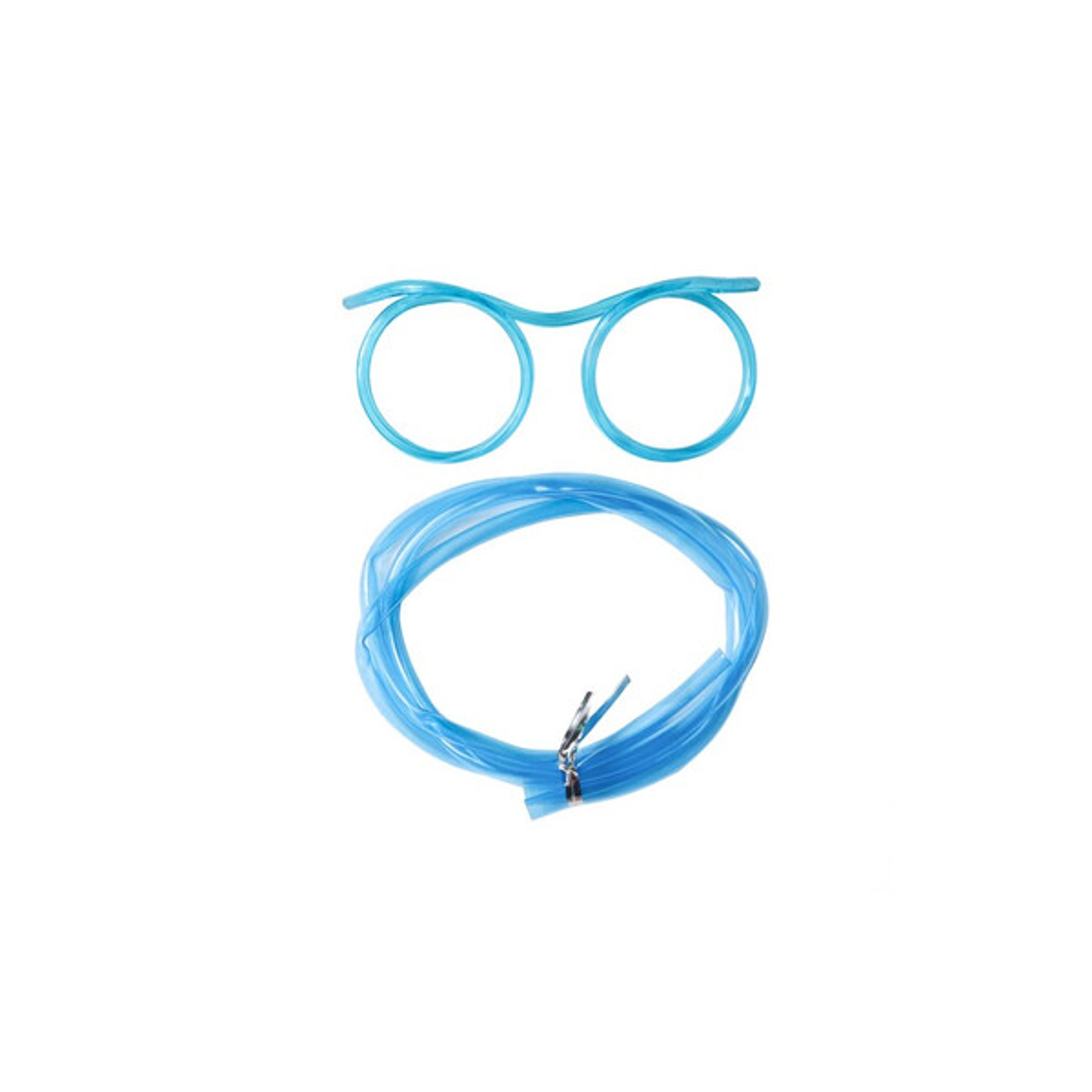 Funky 2-in-1 Drinking Straw Glasses Blue