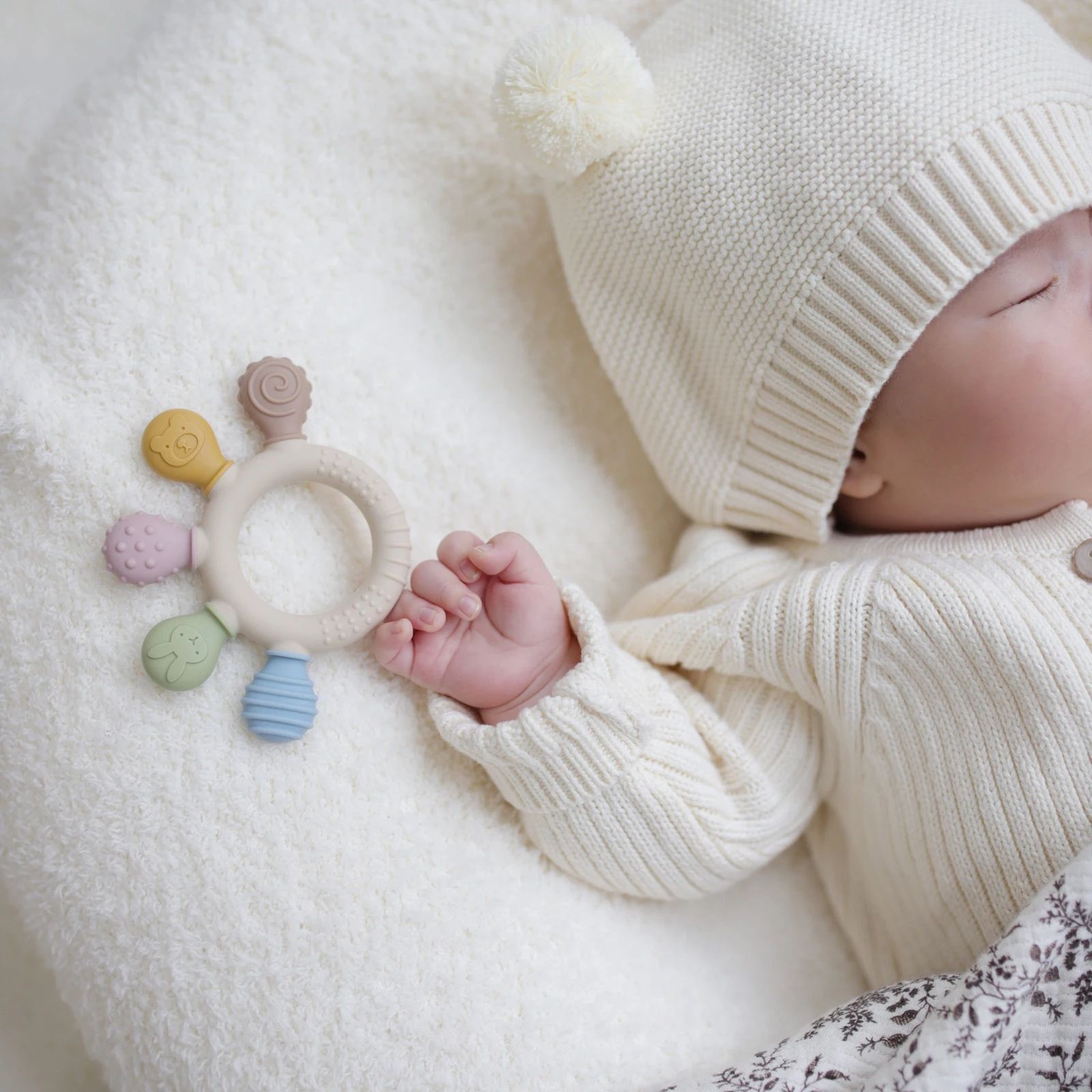Premium Silicone Teether for Soothing Gums  Safe Baby Teething Toy Perfect Baby Shower Newborn B