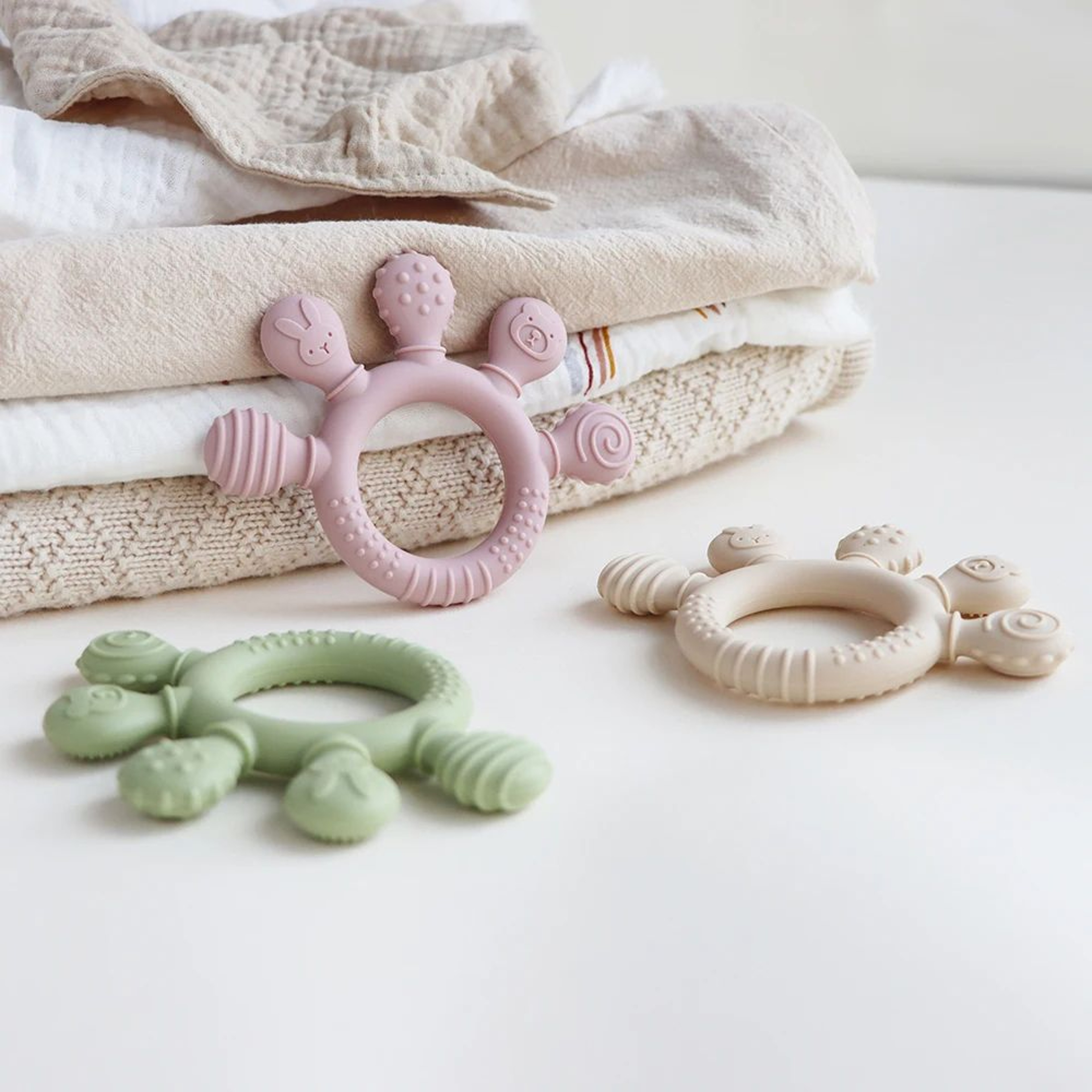 Premium Silicone Teether for Soothing Gums - Safe Baby Teething Toy, Perfect Baby Shower, Newborn, Birthday Gift – view 8