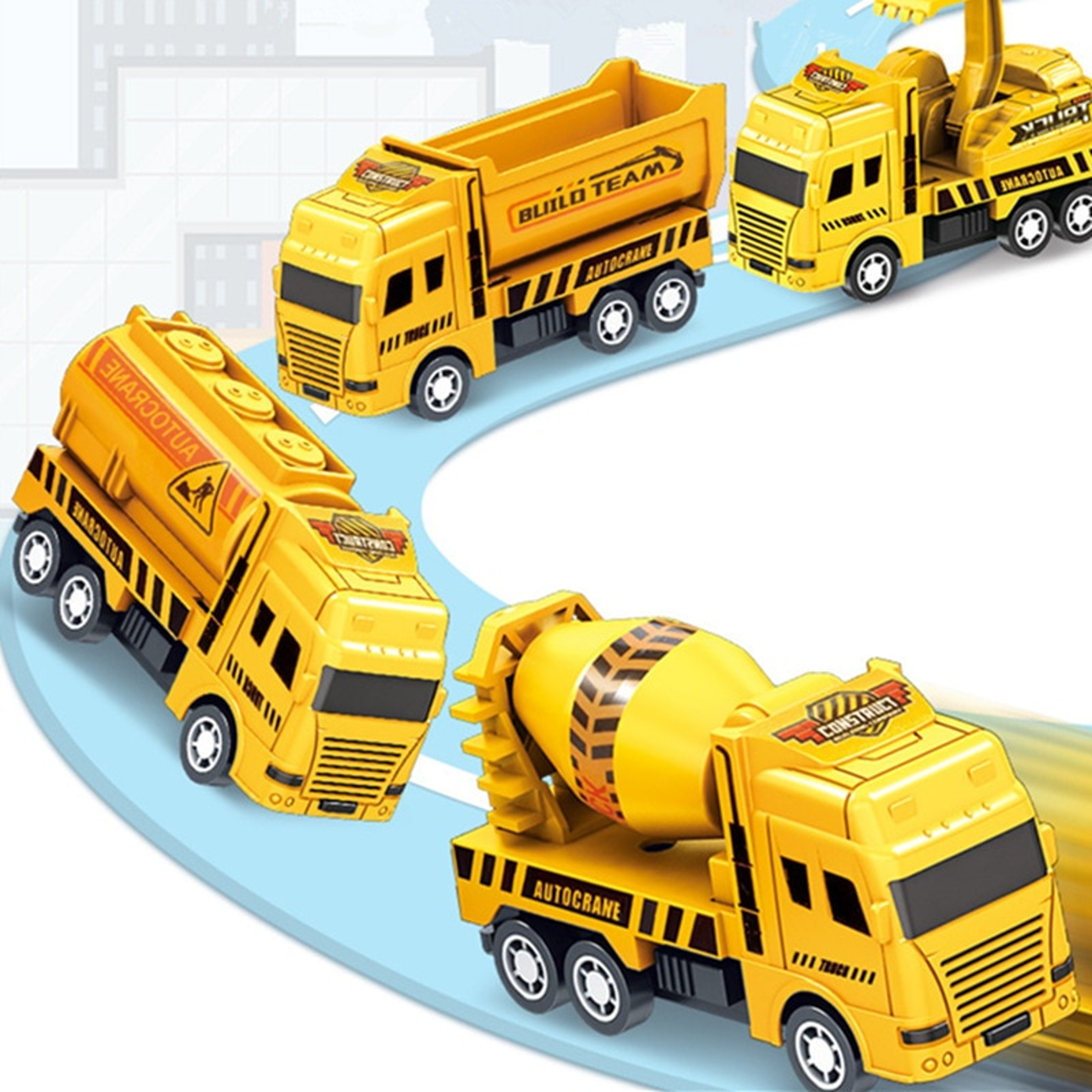 Mini Engineering Vehicle Toy Educational Pull Back Cars For Kids 1