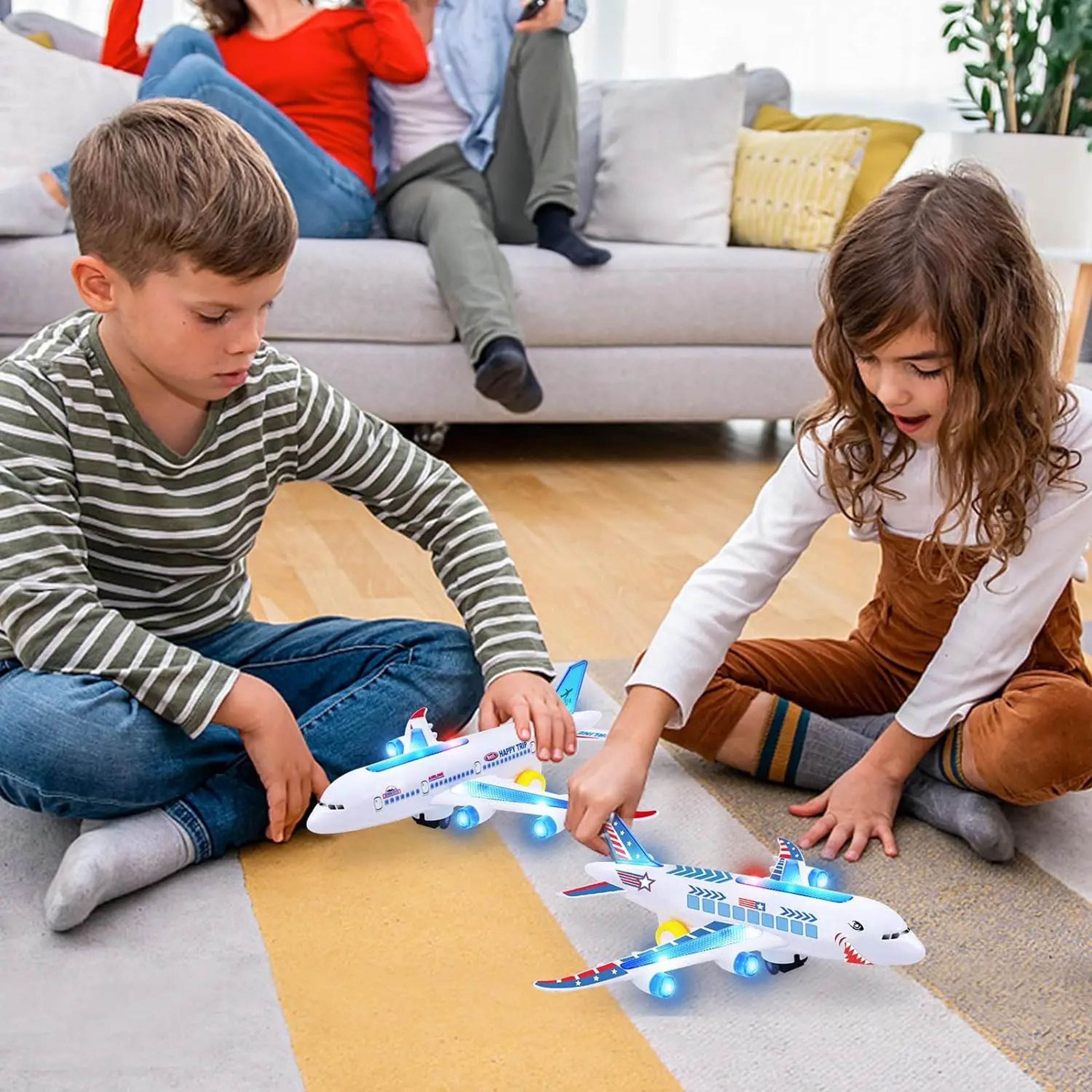 Electronic Aeroplane Toy With Music  Autopilot Flash Sound Automatic Rotation Plane  Educational Gi