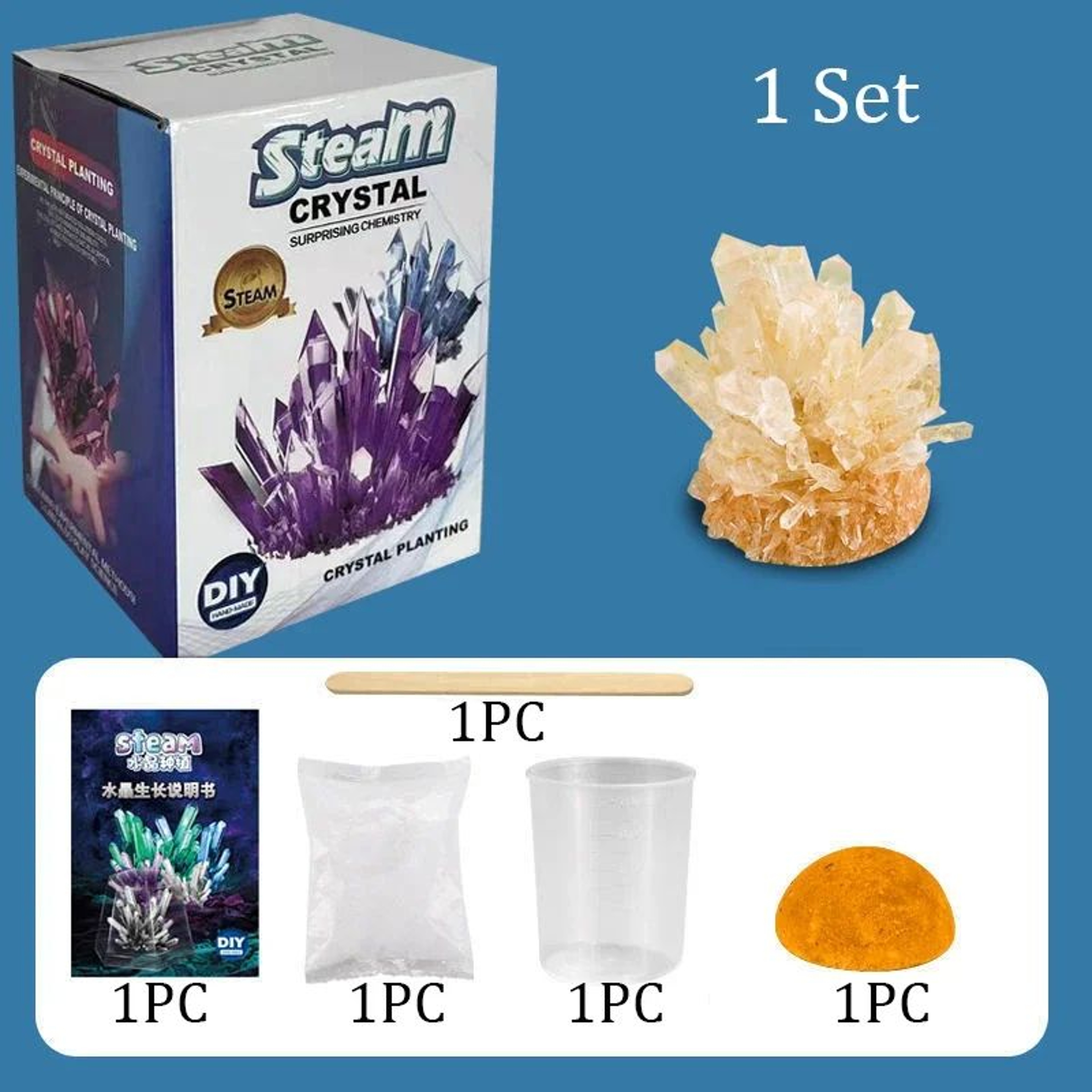 Magics Crystal Growing Kit  DIY Science Experiments Educational STEM Toy For Kids Stress Relief  Ho