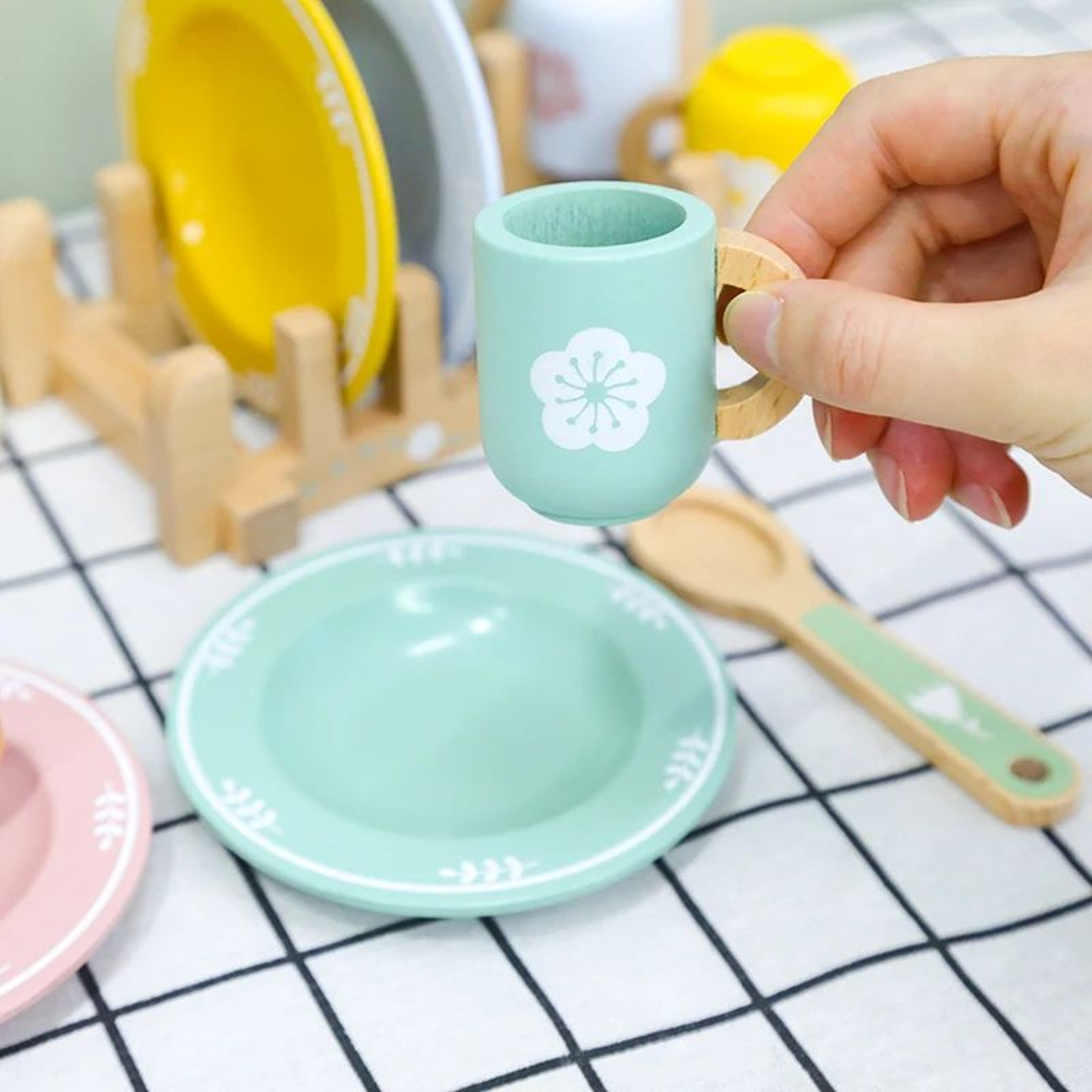 Wooden Kitchen Pretend Play Set For Toddlers Montessori Simulation Plates  Dishes Toy For Ages 5