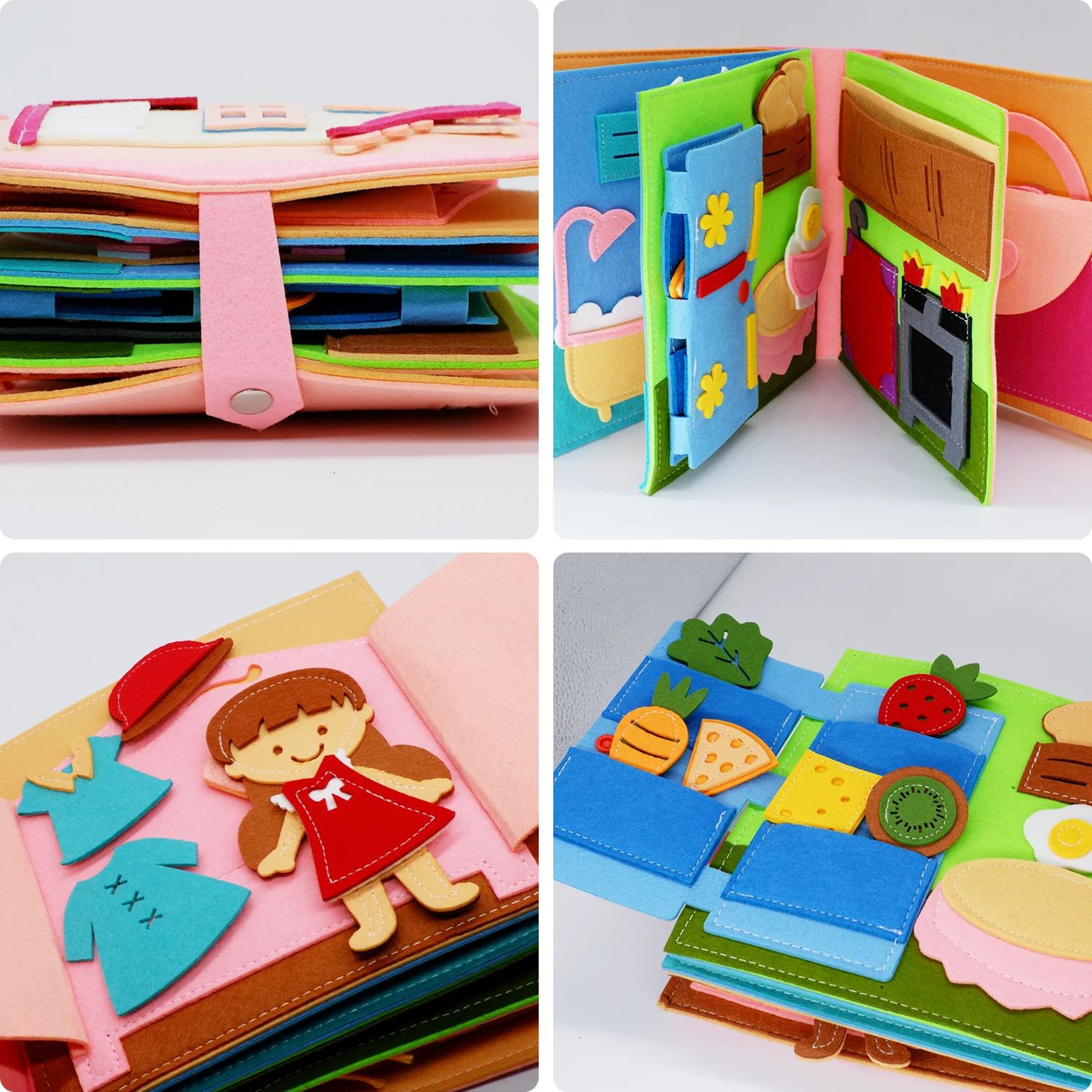 Montessori Quiet Book for Toddlers, Soft Felt Cloth Activity Book for Kids – view 1