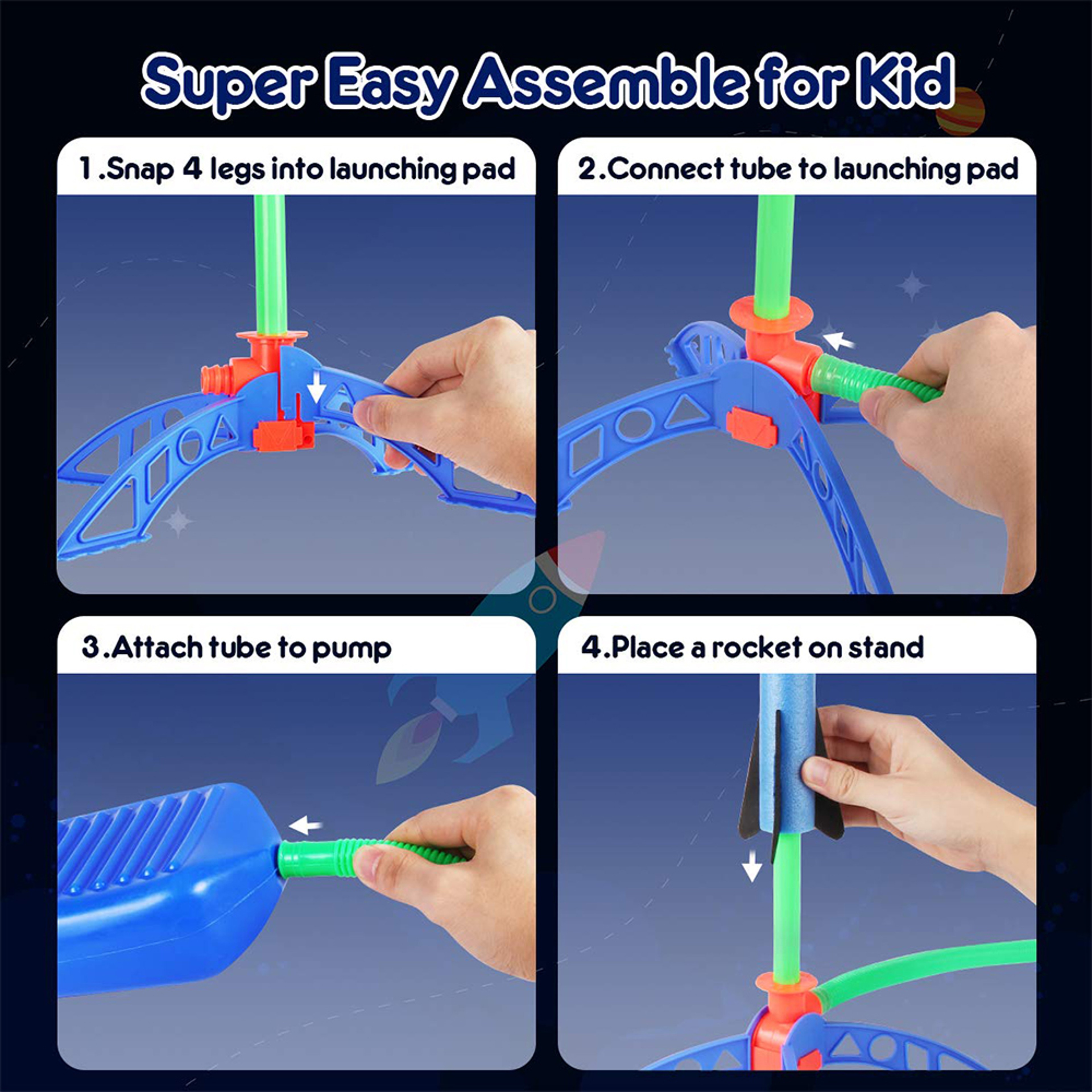Air Rocket Foot Pump Launcher For Kids Outdoor Air Pressing Pedal Soaring Rocket Toy For Team Games 1