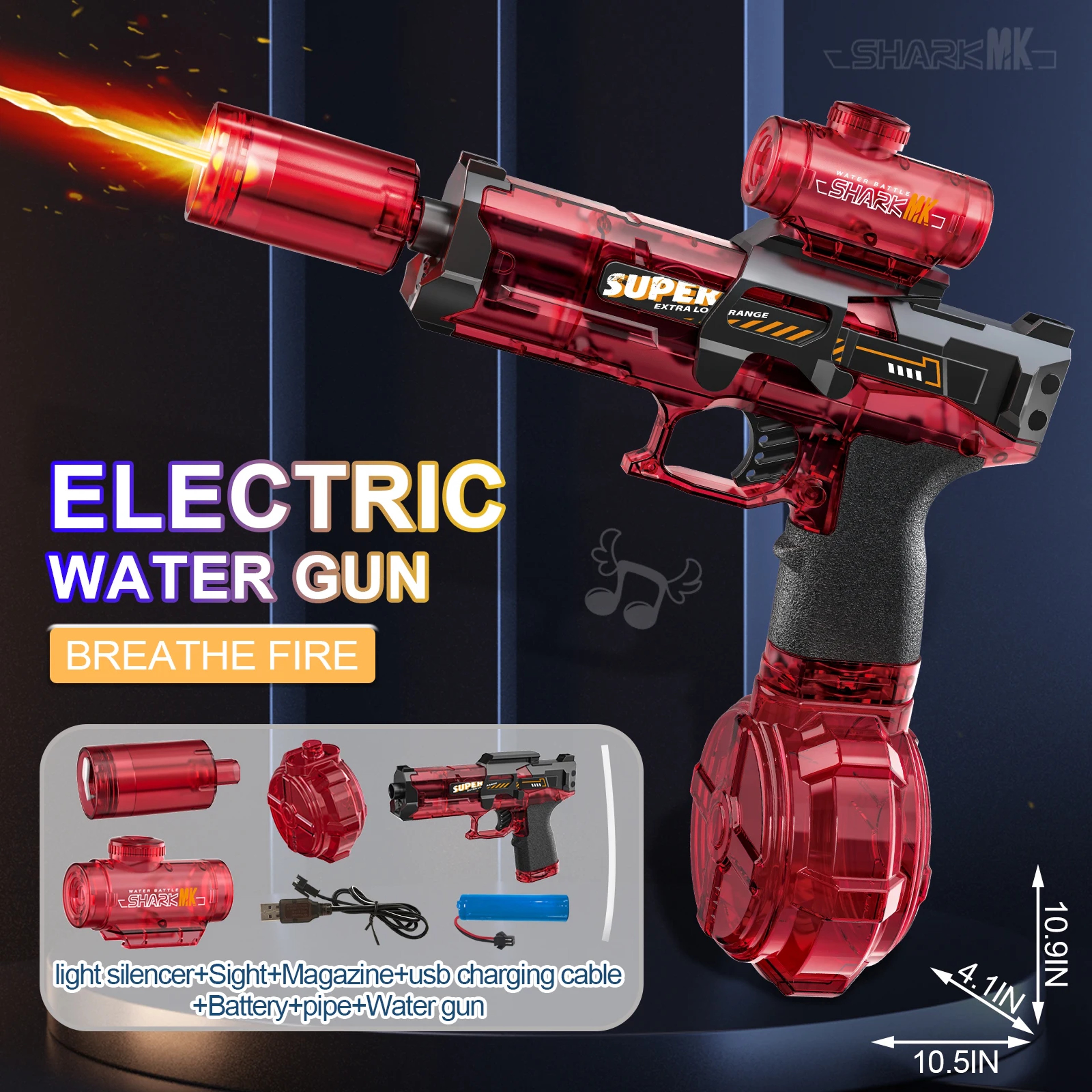 LED Light Emitting Electric Water Gun for Kids, Automatic Sensor Lights Water Pistol Summer Outdoor Beach Pool Toy – view 9