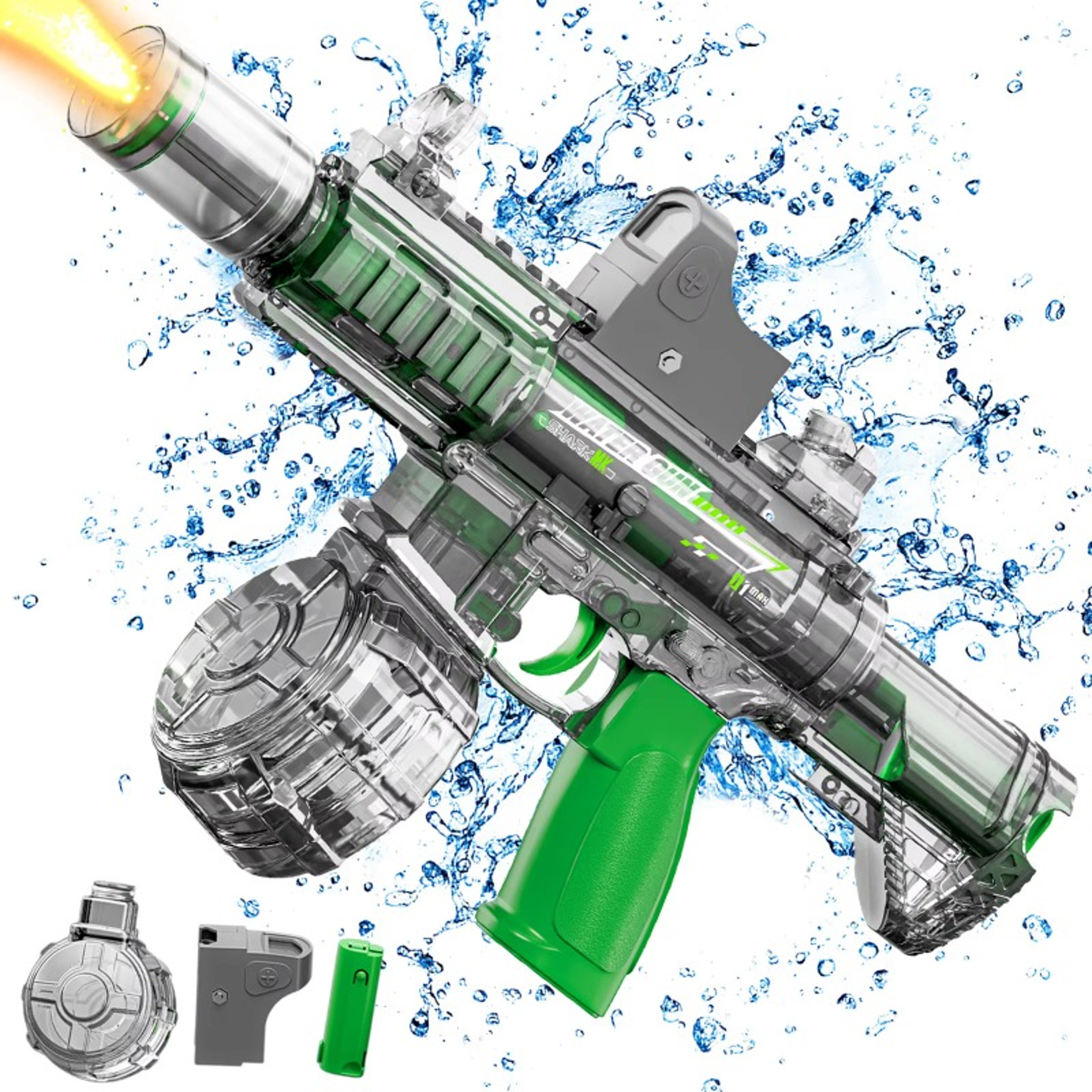 Led Simulation Fire Electric Water Guns for Children, Large Capacity Automatic Continuous Water Gun, Kids Summer Outdoor – view 1