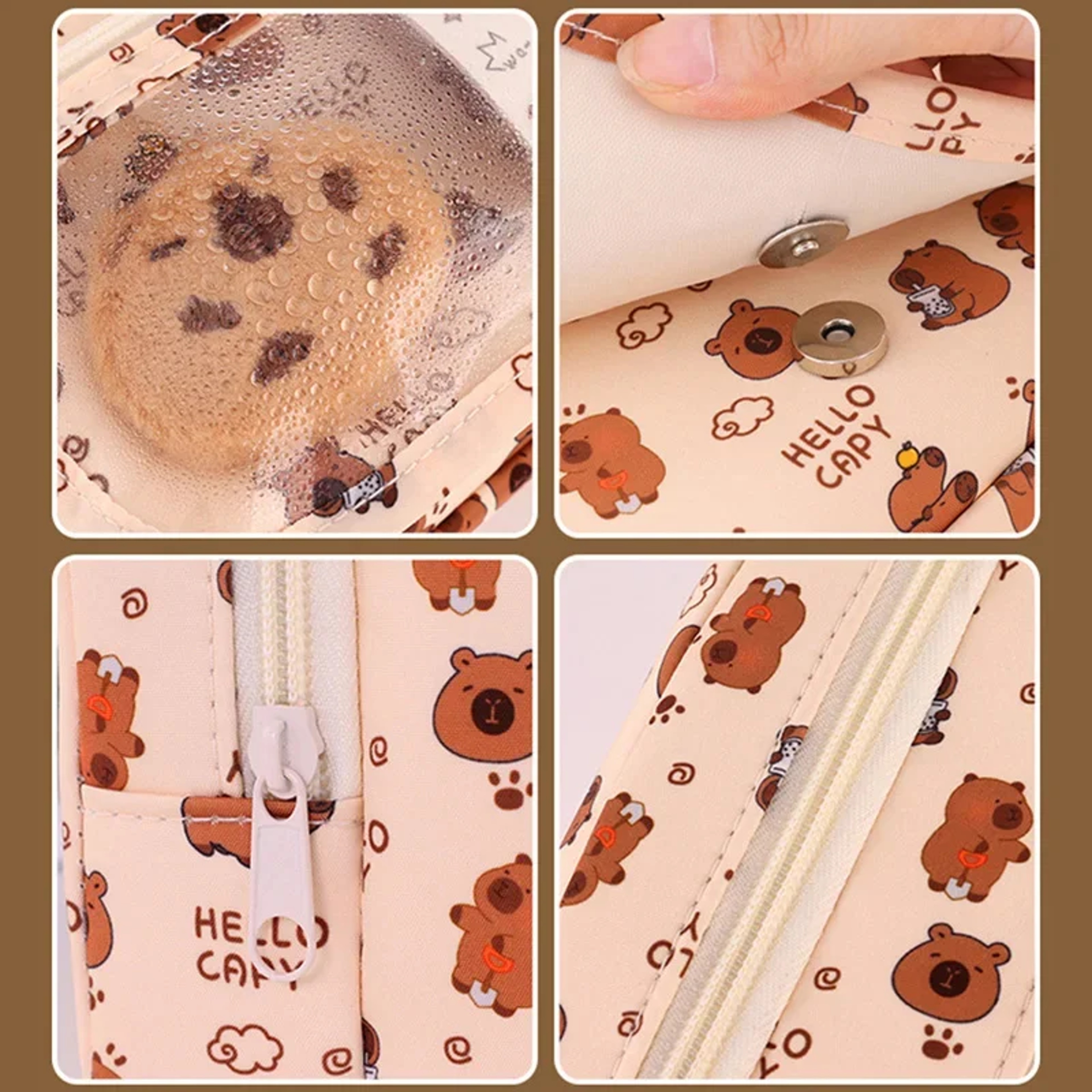 Capybara Multi-Layer Large Capacity Pencil Case, Cute Cartoon Stationery Organizer, Pen Pouch Back to School Gift – view 5