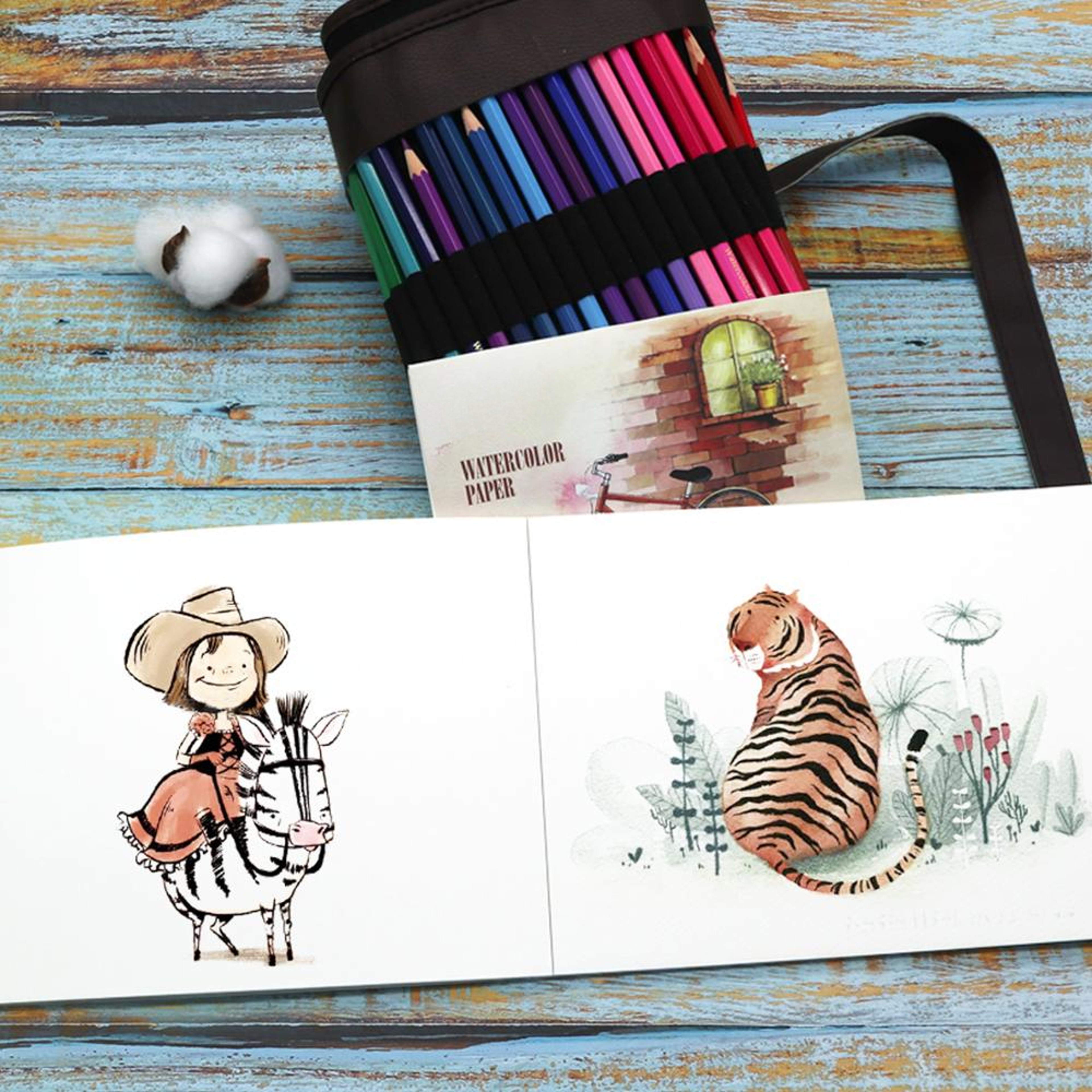 Watercolor Sketchbook Sheets for Beginner Drawing, Color Pencil Sketch, Painting Handbook Paper Art Supplies – view 4