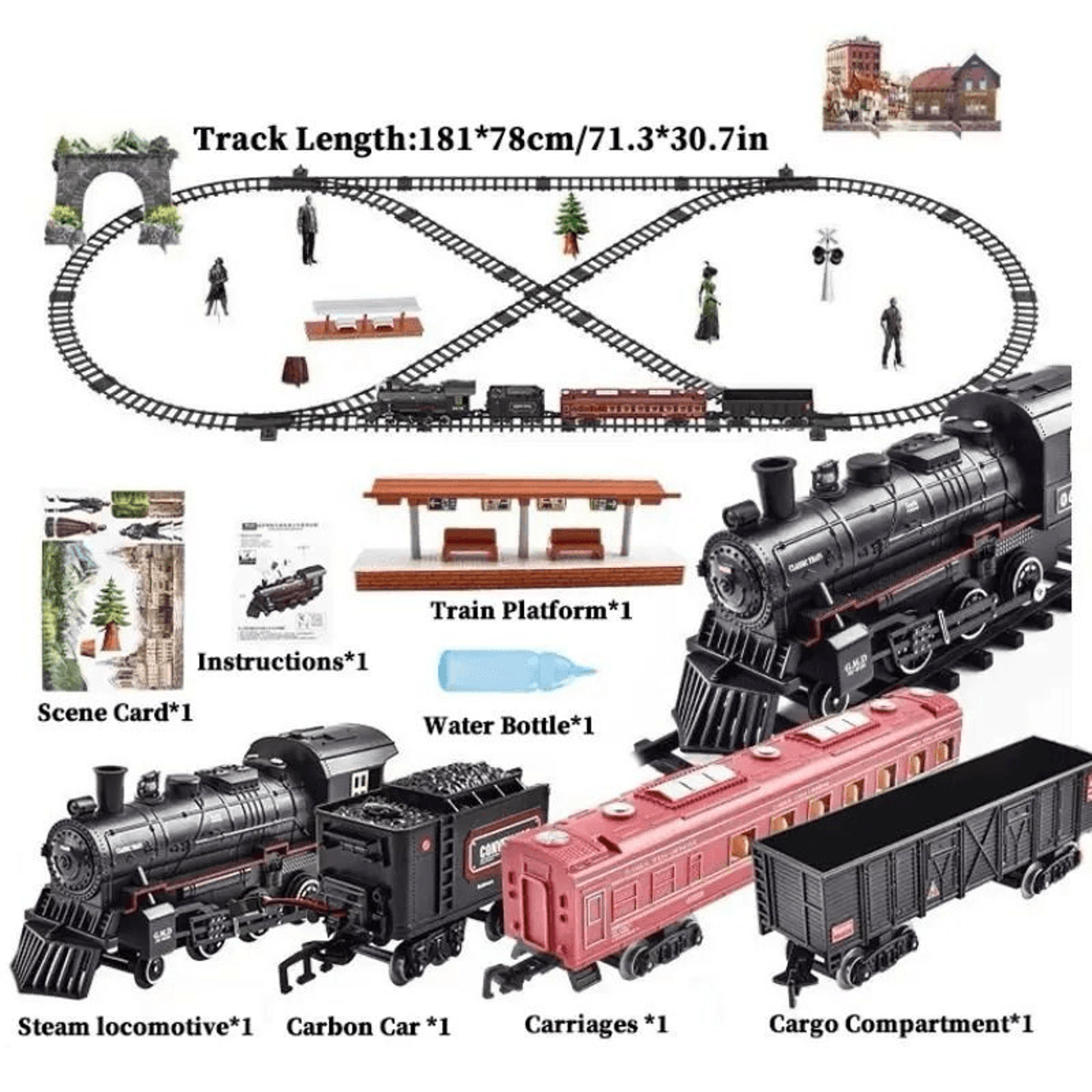 steam locomotive toy with light and sound