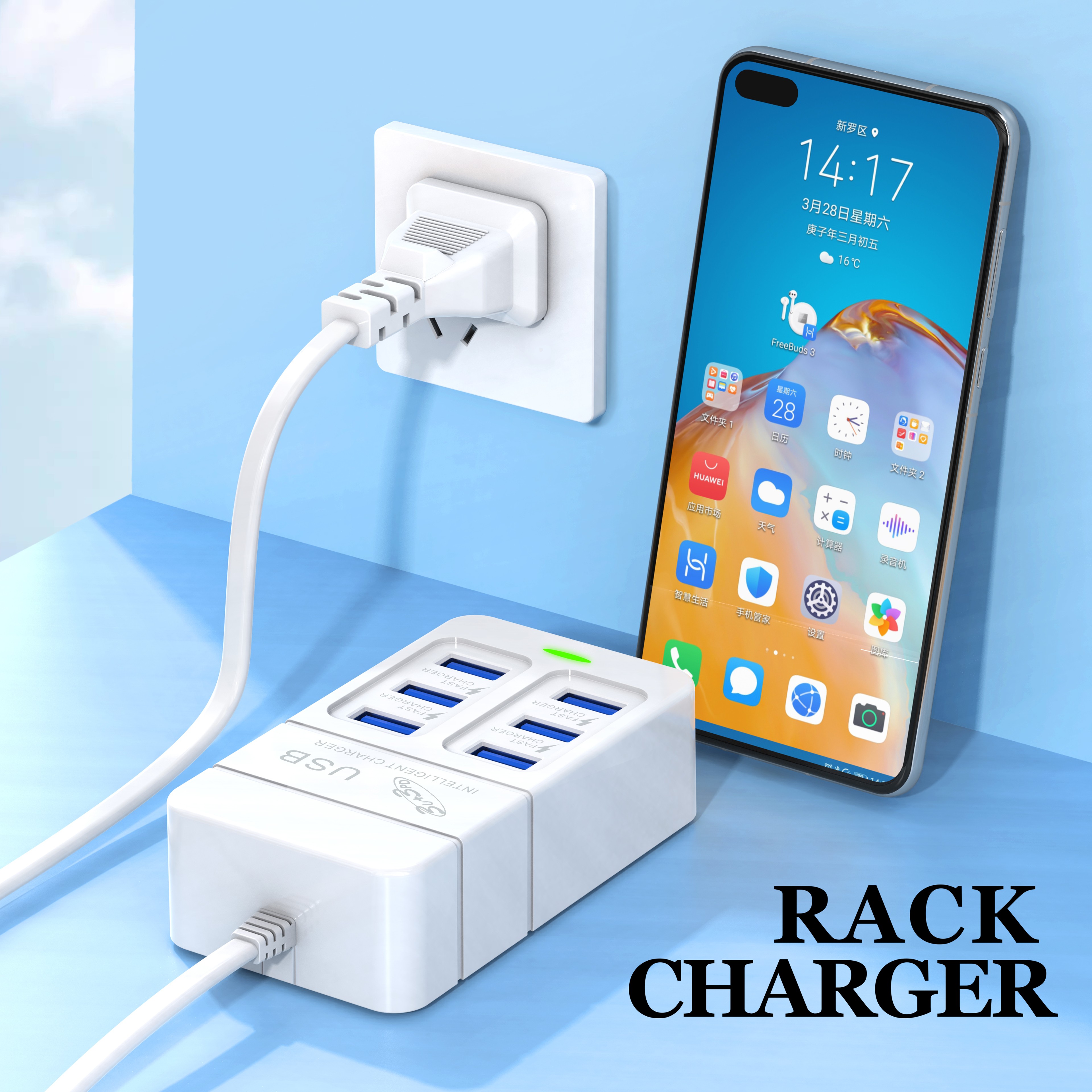 MultiPort USB Wall Charger Fast Charging with Type C  Quick Charge 30 for iPhone 15 Samsung Xi
