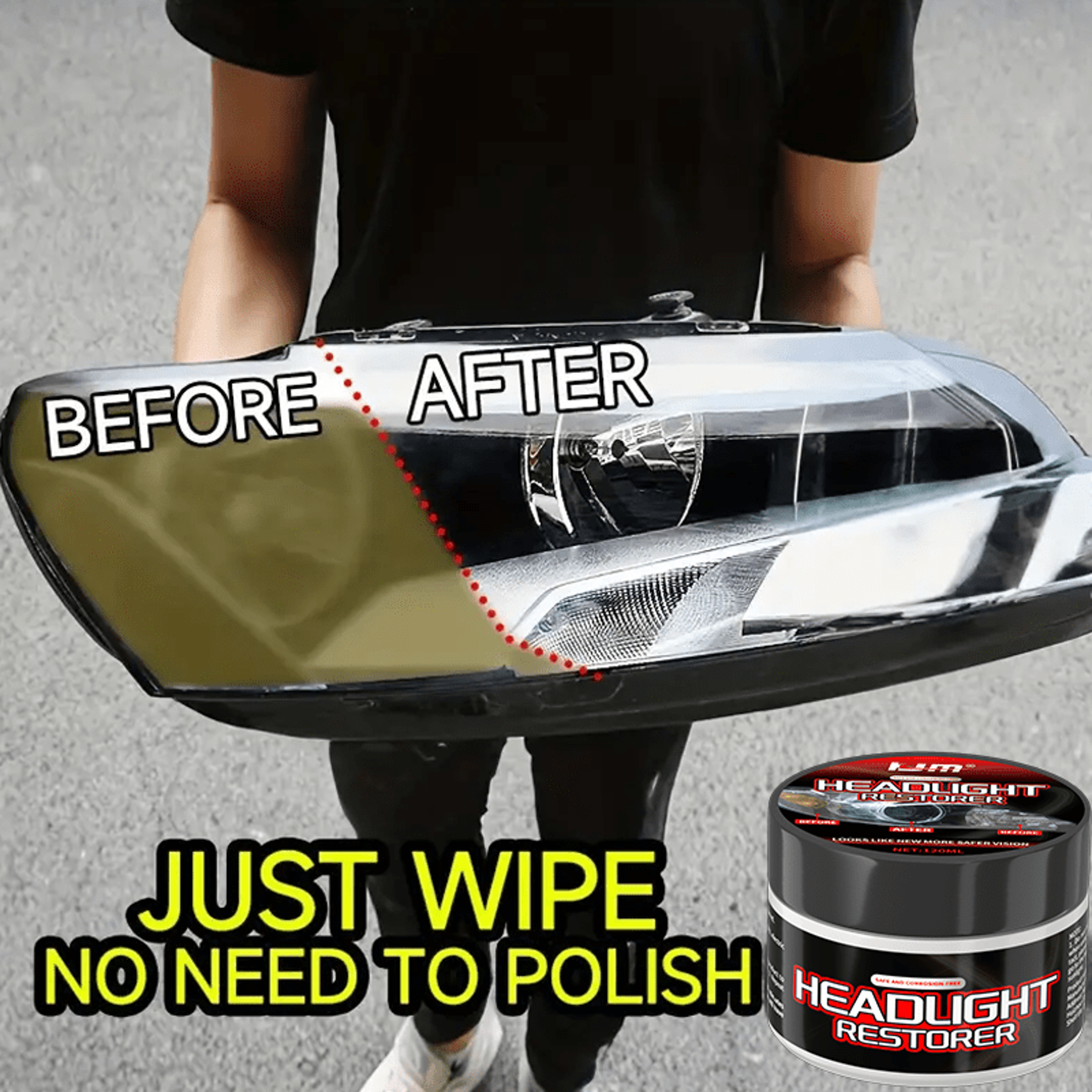 Professional Car Headlight Restoration Kit Remove Yellowing Oxidation  Defogging for CrystalClea