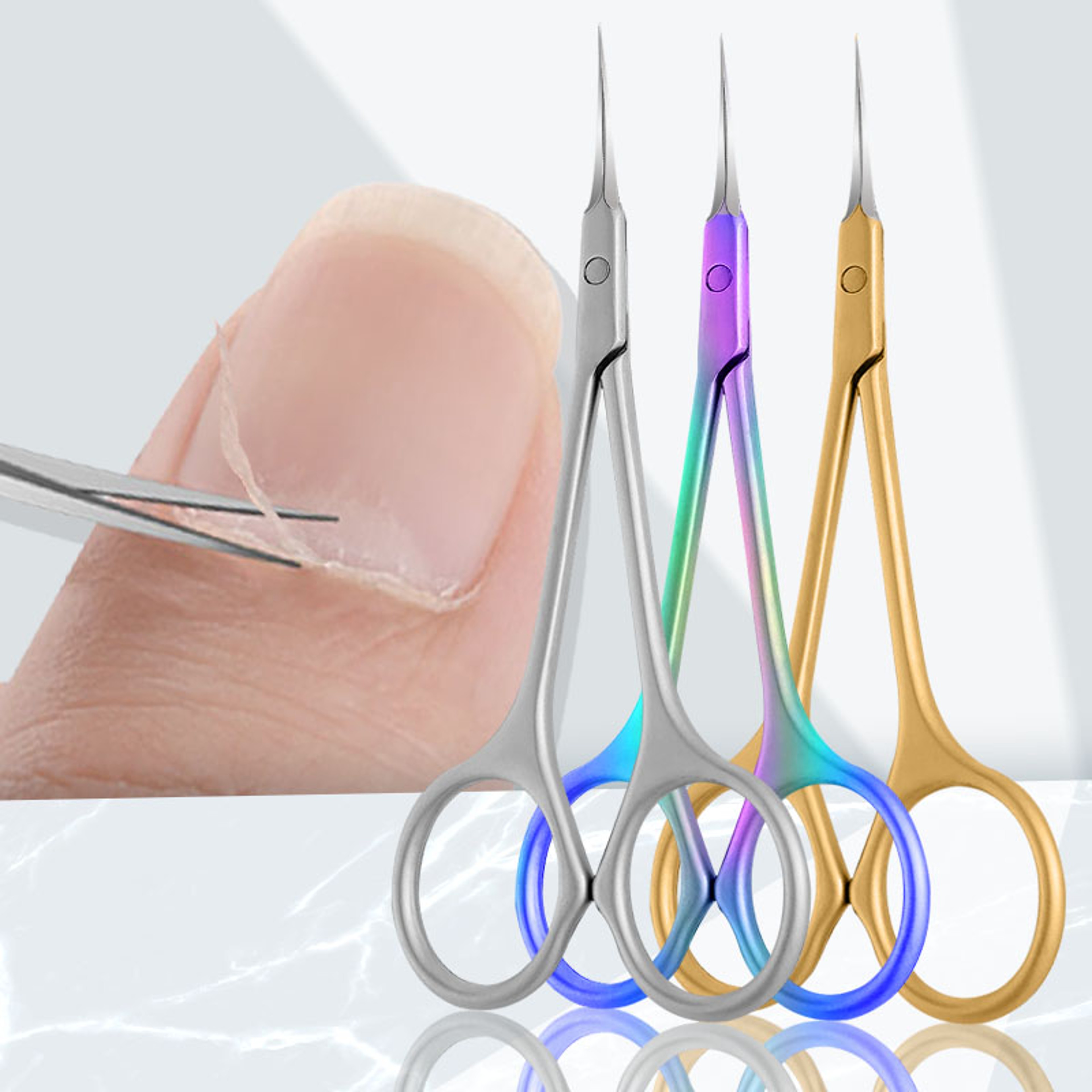 Professional Stainless Steel Cuticle Scissors Precision Dead Skin Remover for Manicure  Nail Art