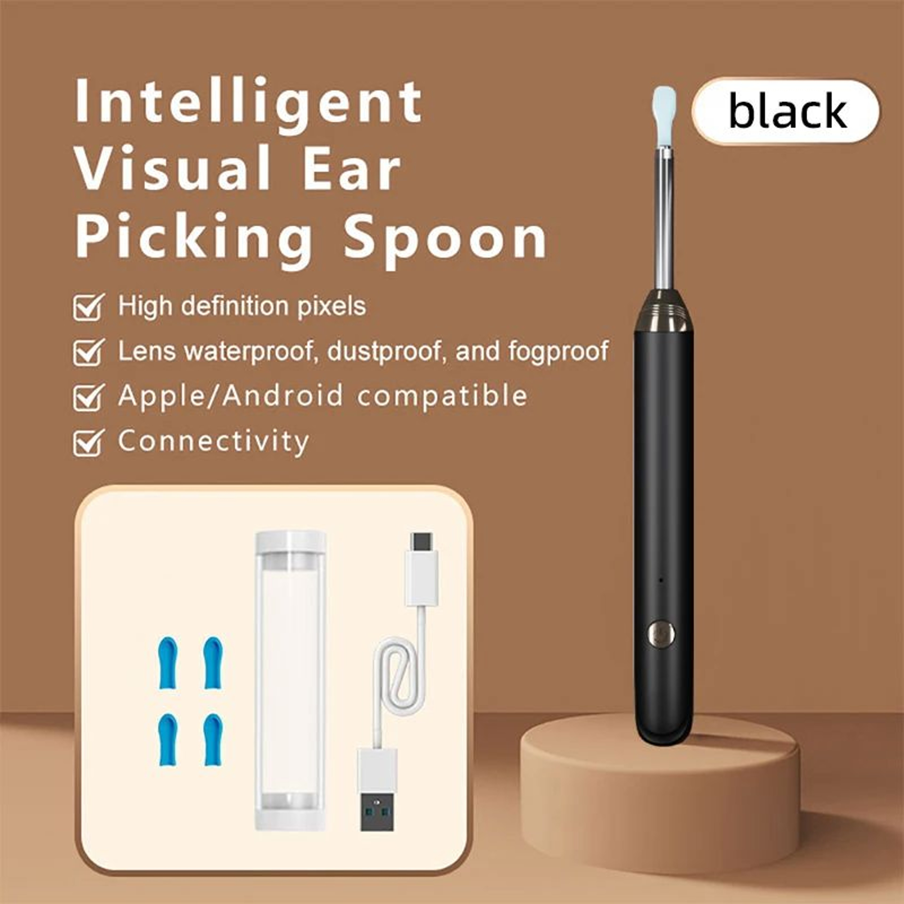 Endoscope Wax Removal ToolType C Intelligent Visual Ear Cleaner With Camera Silicone Earplug Otosco 6
