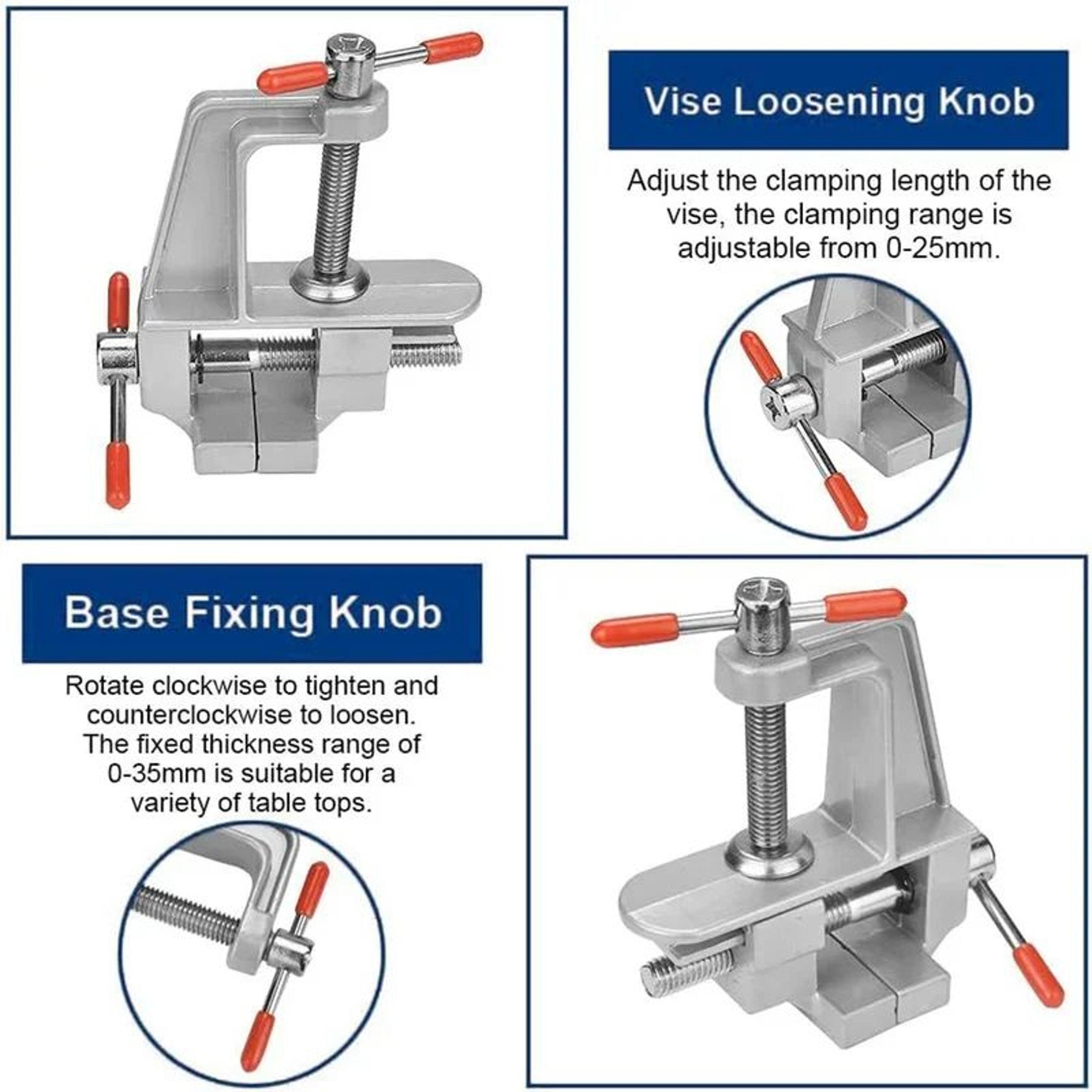 Aluminum Mini Bench Vise MultiFunctional Table Clamp Jewelers Hobby Craft Small Tool Vice For DIY R 2