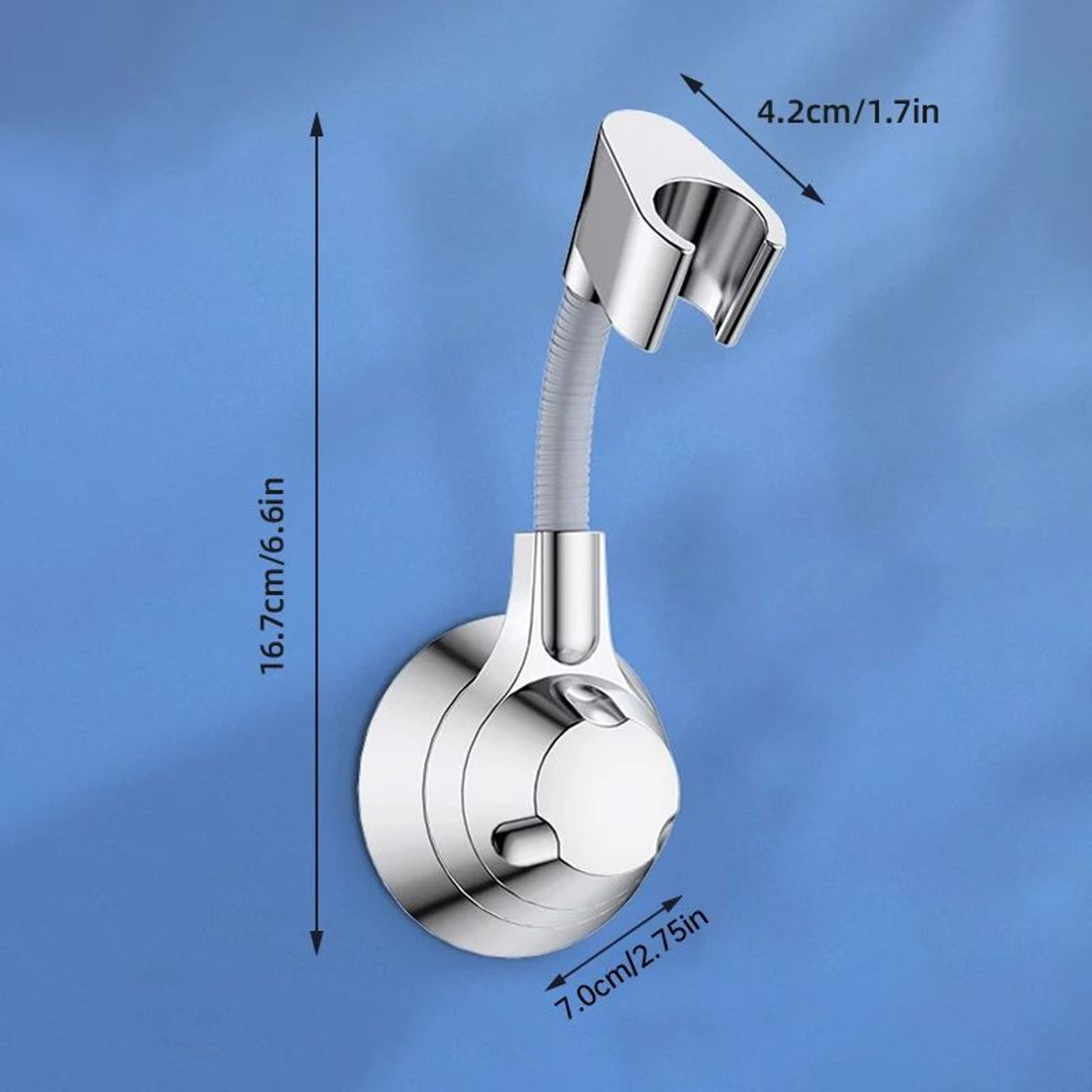 Musurjoy PunchFree Adjustable Shower Head Bracket Universal WallMounted Rain Spray Head Fixer For B 7