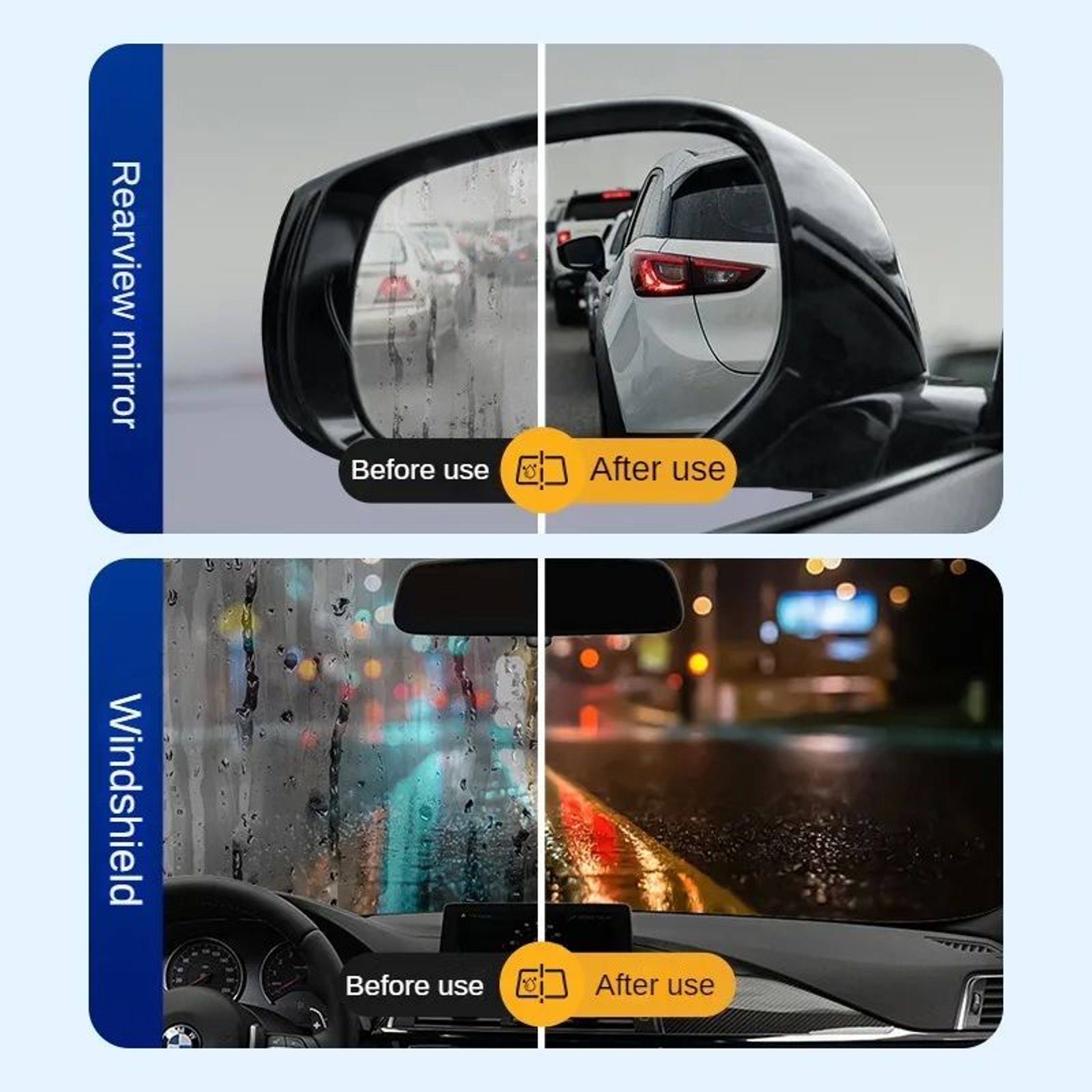 Auto Glass Water Repellent Coating Agent AntiRain Spray Waterproof AntiFog Windshield Cleaner For C 3