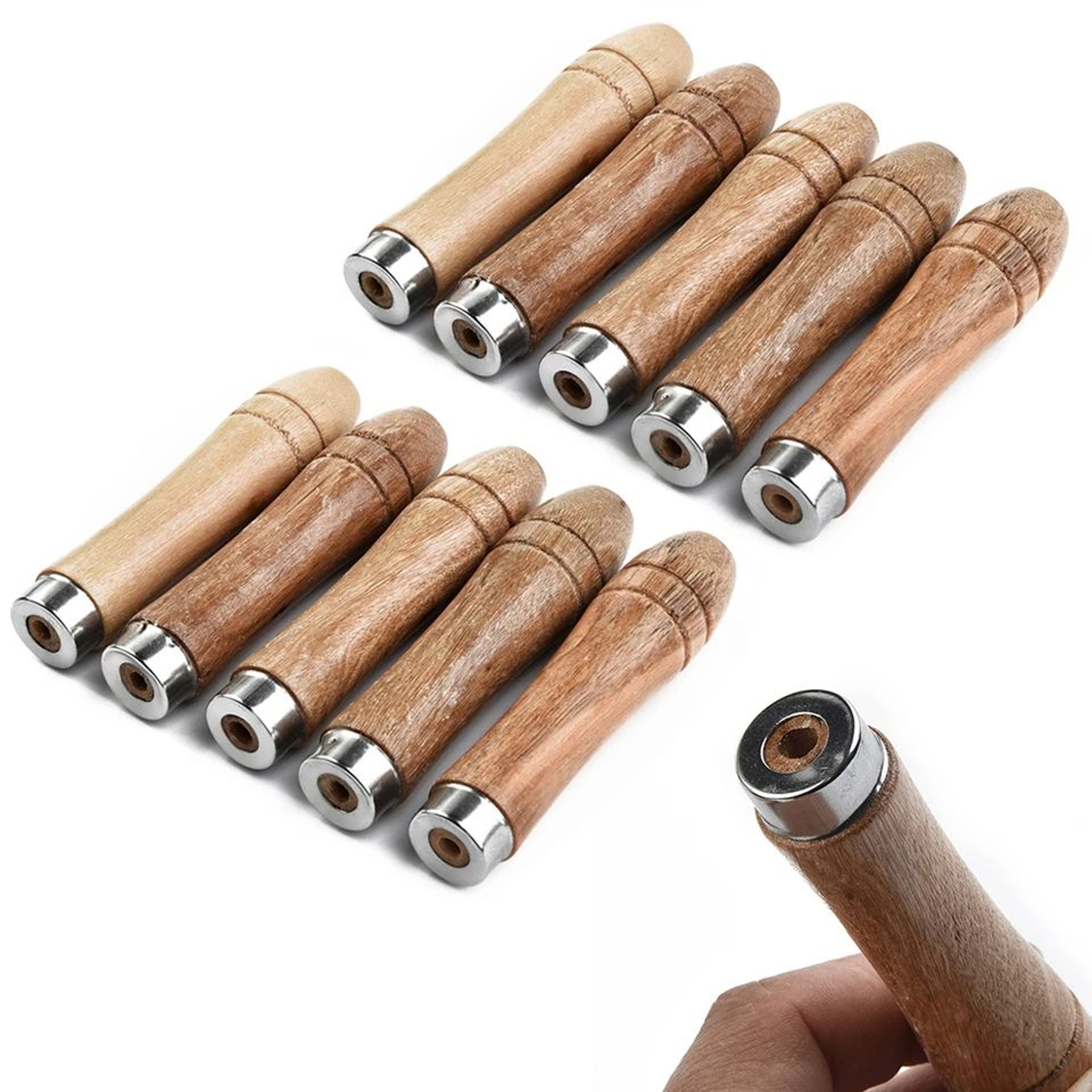 Durable Wooden File Handle Replacement RustProof Metal Collar For Woodworking File Rasps Craft Tool 0