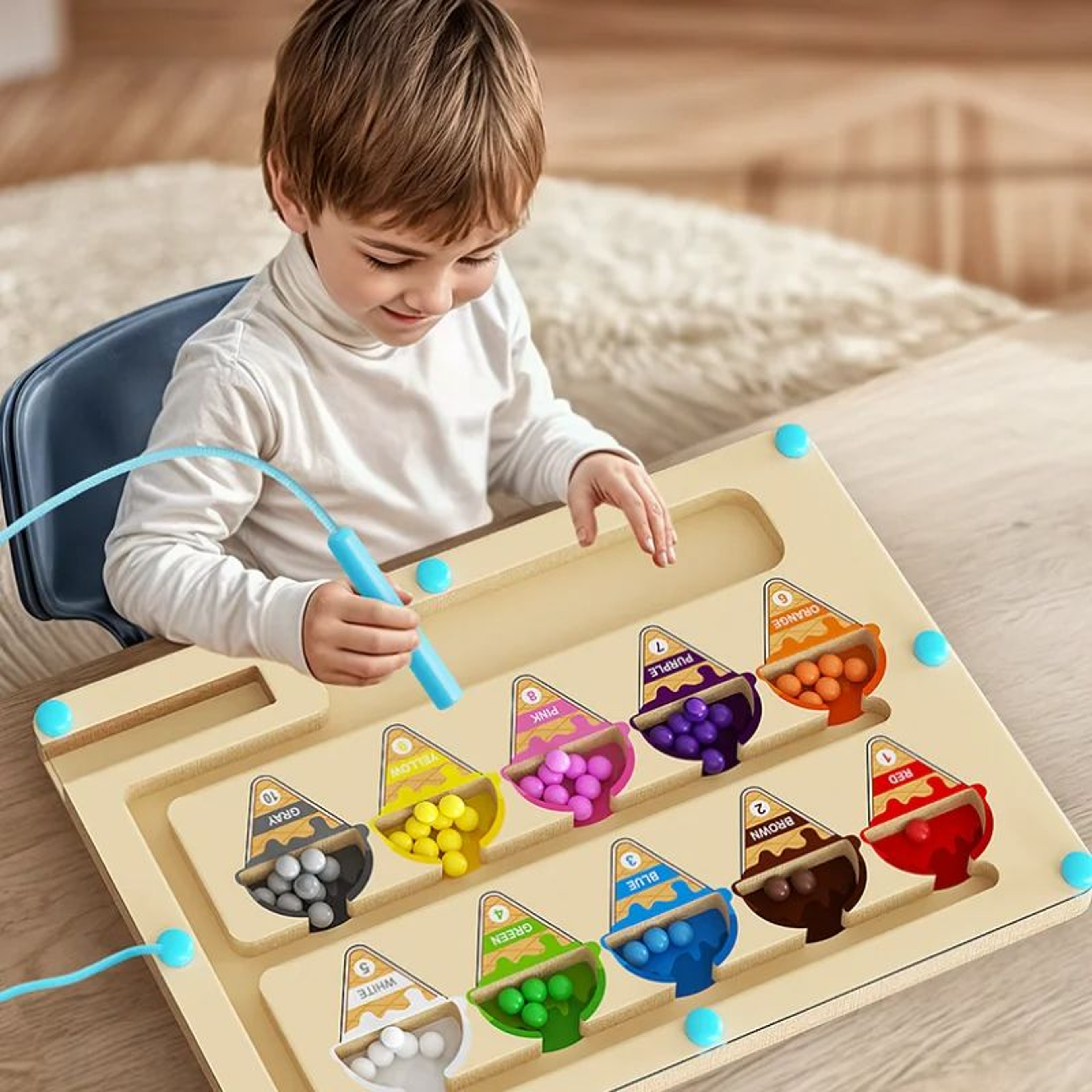Magnetic Digital Bead Maze Children Puzzle Practice Concentration Training Game For Kids Fun Educat 0