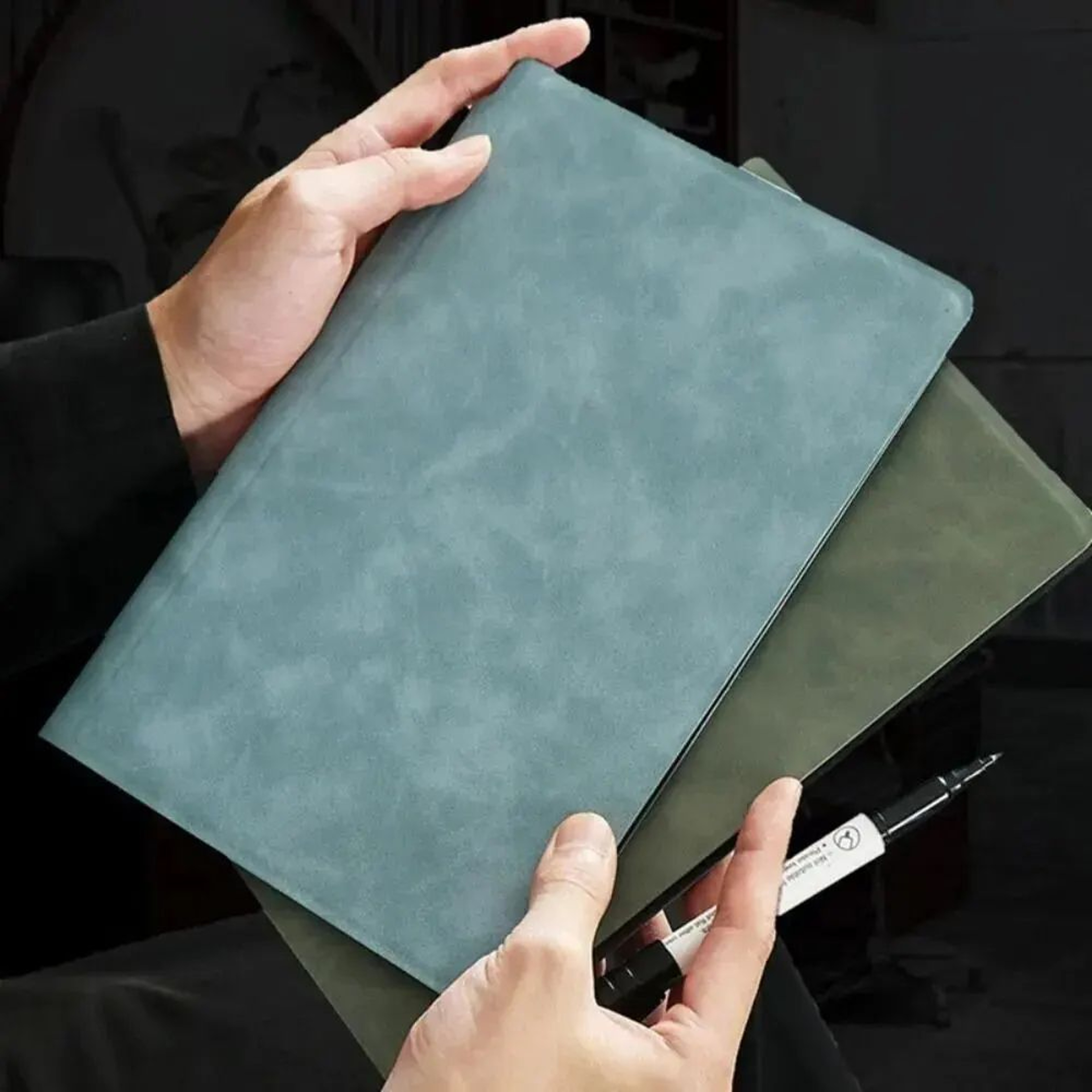 Reusable Whiteboard Notebook Set With Pen Erasing Cloth Leather Memo Pad Weekly Planner Portable St 0