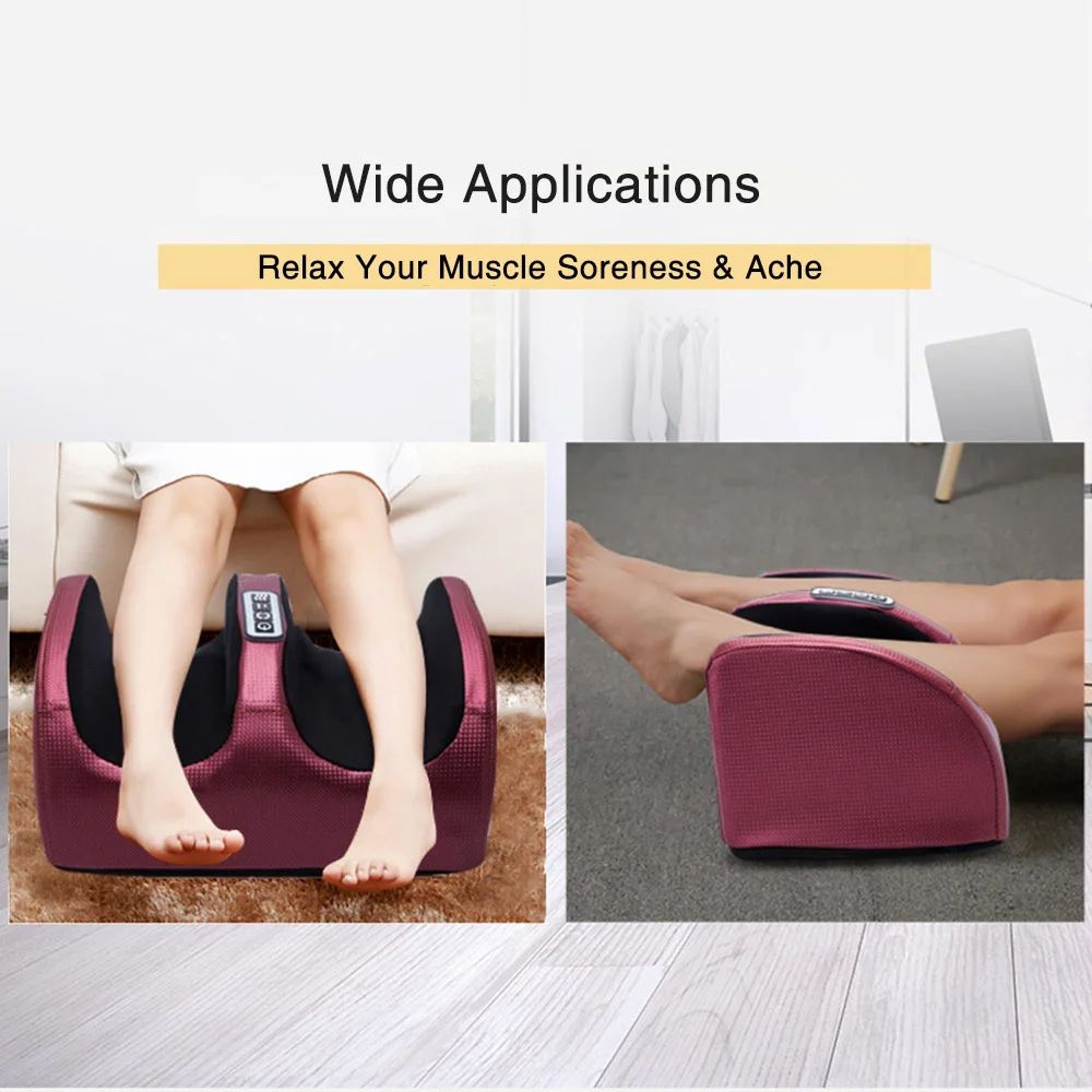 Electric Foot Massager With Heating Therapy Kneading Hot Compression For Muscle Relaxation Pain Rel 3