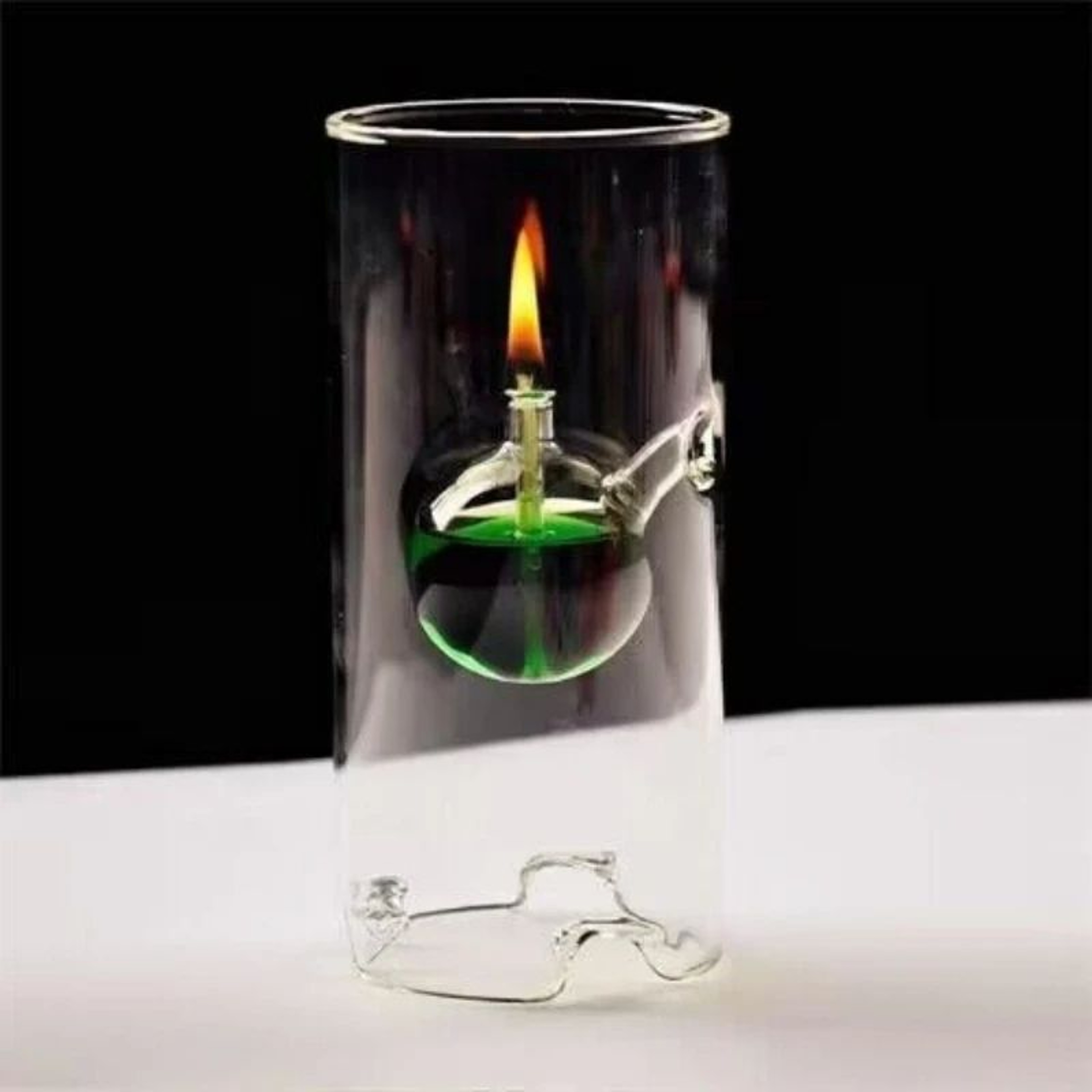 Vintage Glass Oil Lamp Transparent Glass Candlestick With Interior Light Chamber Decorative Candle  0